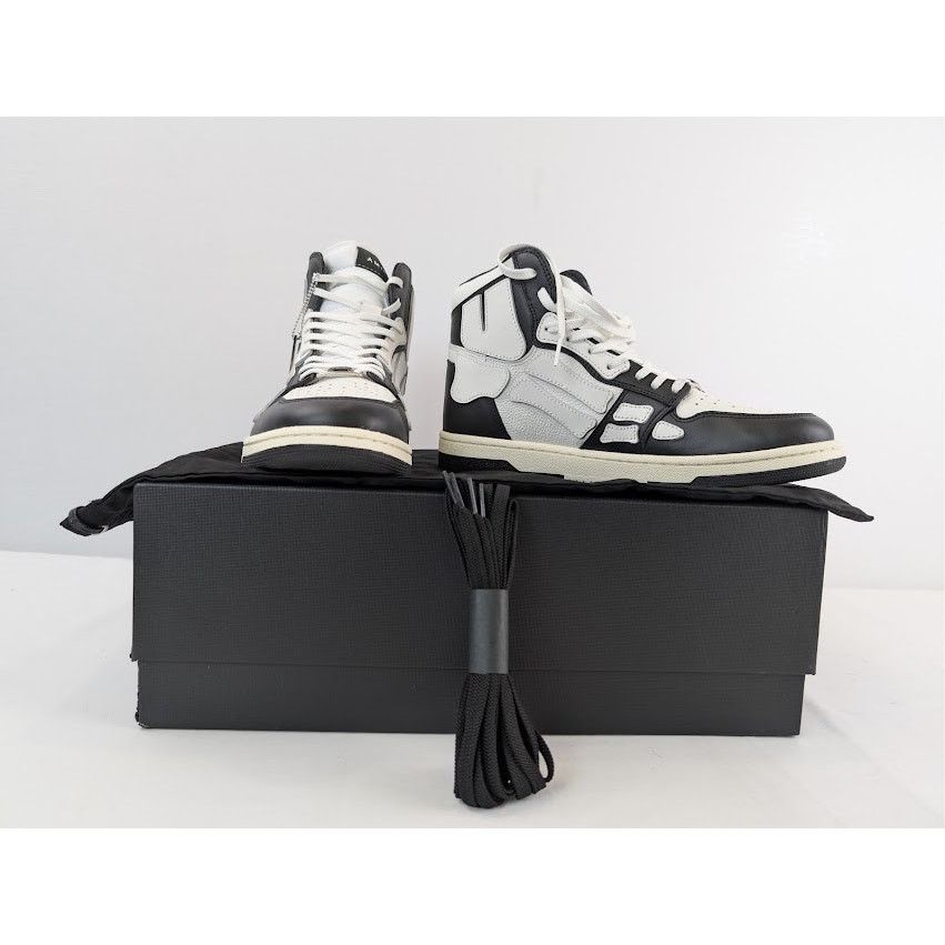 Amiri o1rshd1 Skel Hi Top Sneaker in Black / White Size US 11 / EU 44 - 18 Thumbnail