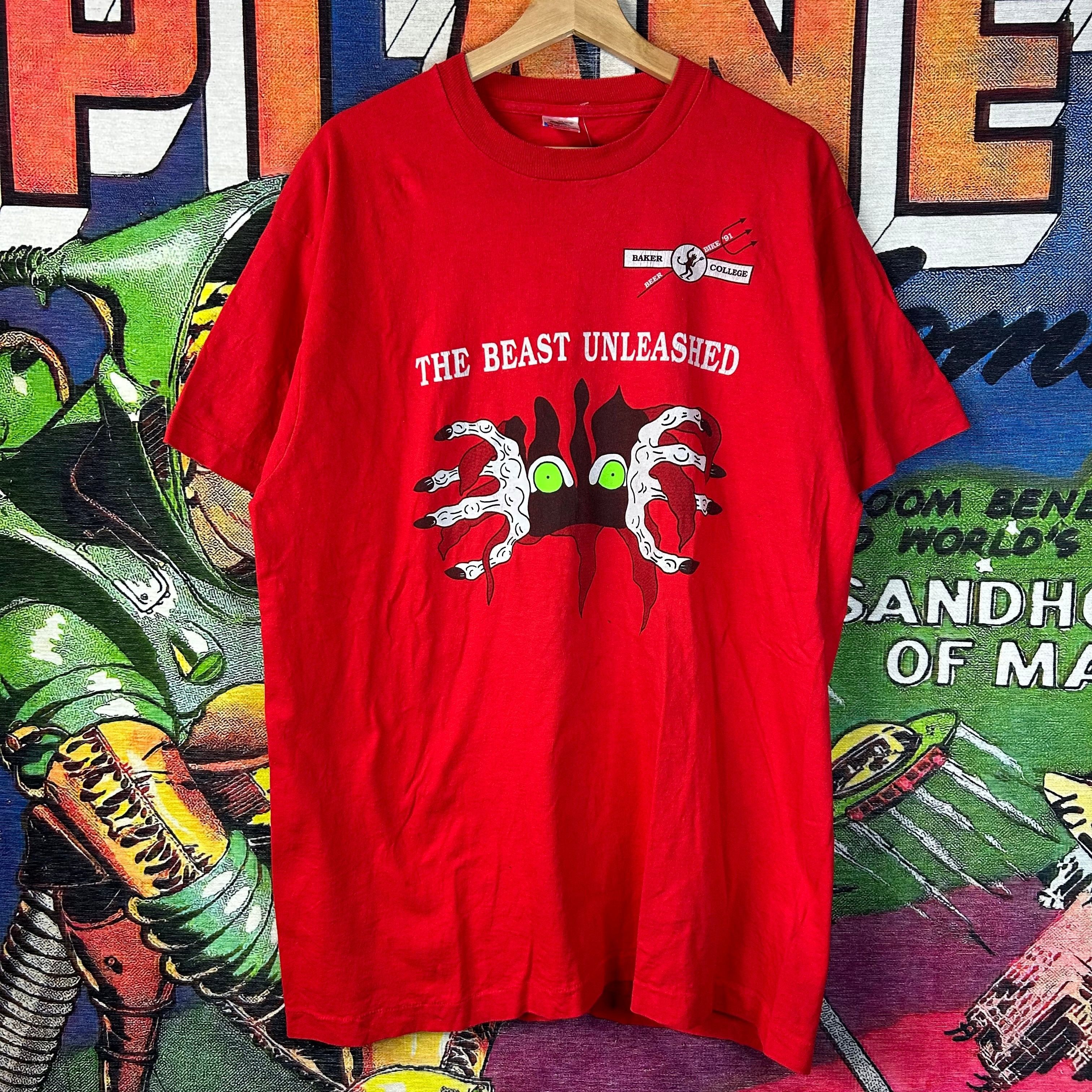 Vintage Vintage 90s Bakers College The Beast Unleashed Tee Size XL Size US XL / EU 56 / 4 - 1 Thumbnail