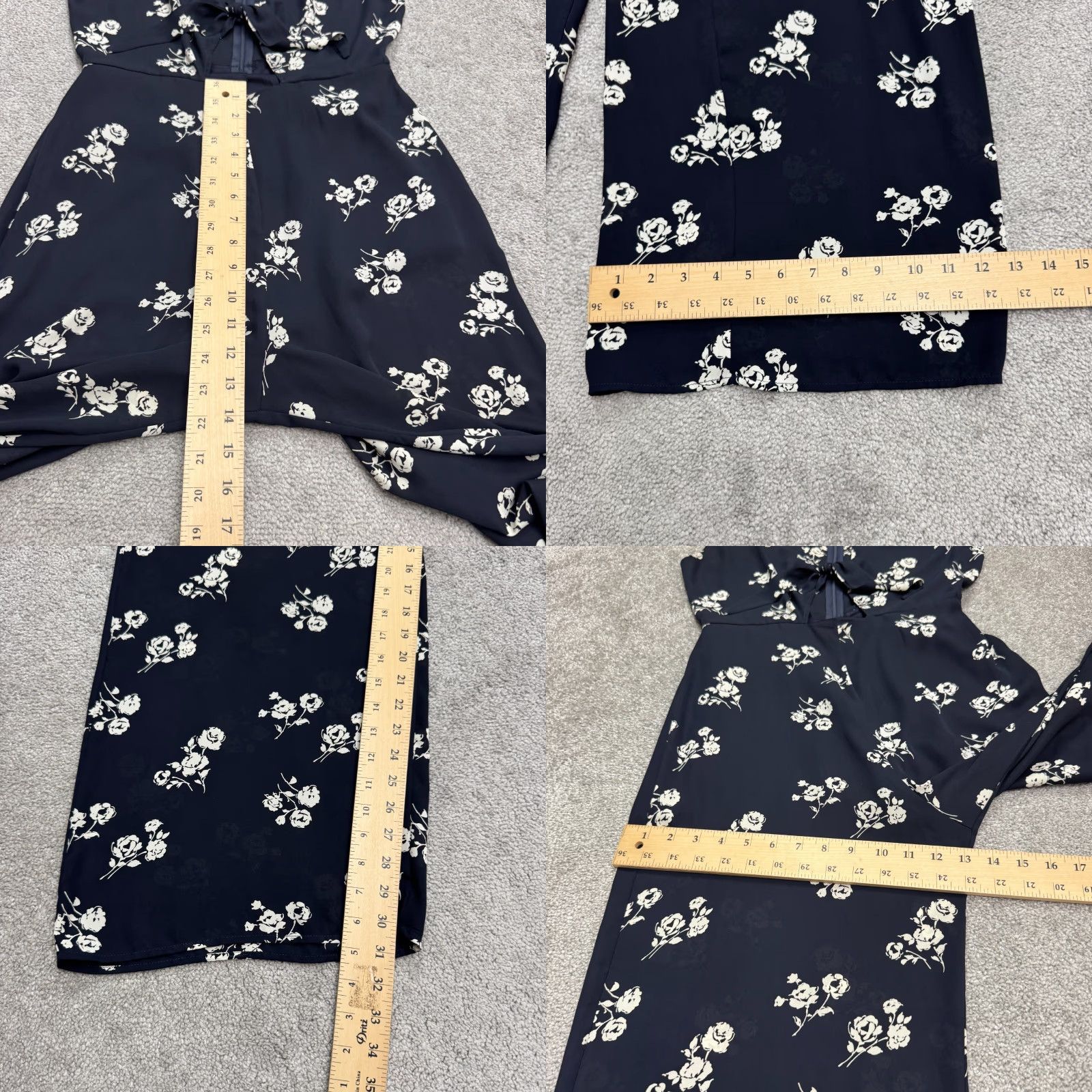 Vintage Honey Punch Jumpsuit Wide Leg Sleeveless Womens Small Navy Blue Floral Summer Size 28" / US 6 / IT 42 - 9 Thumbnail