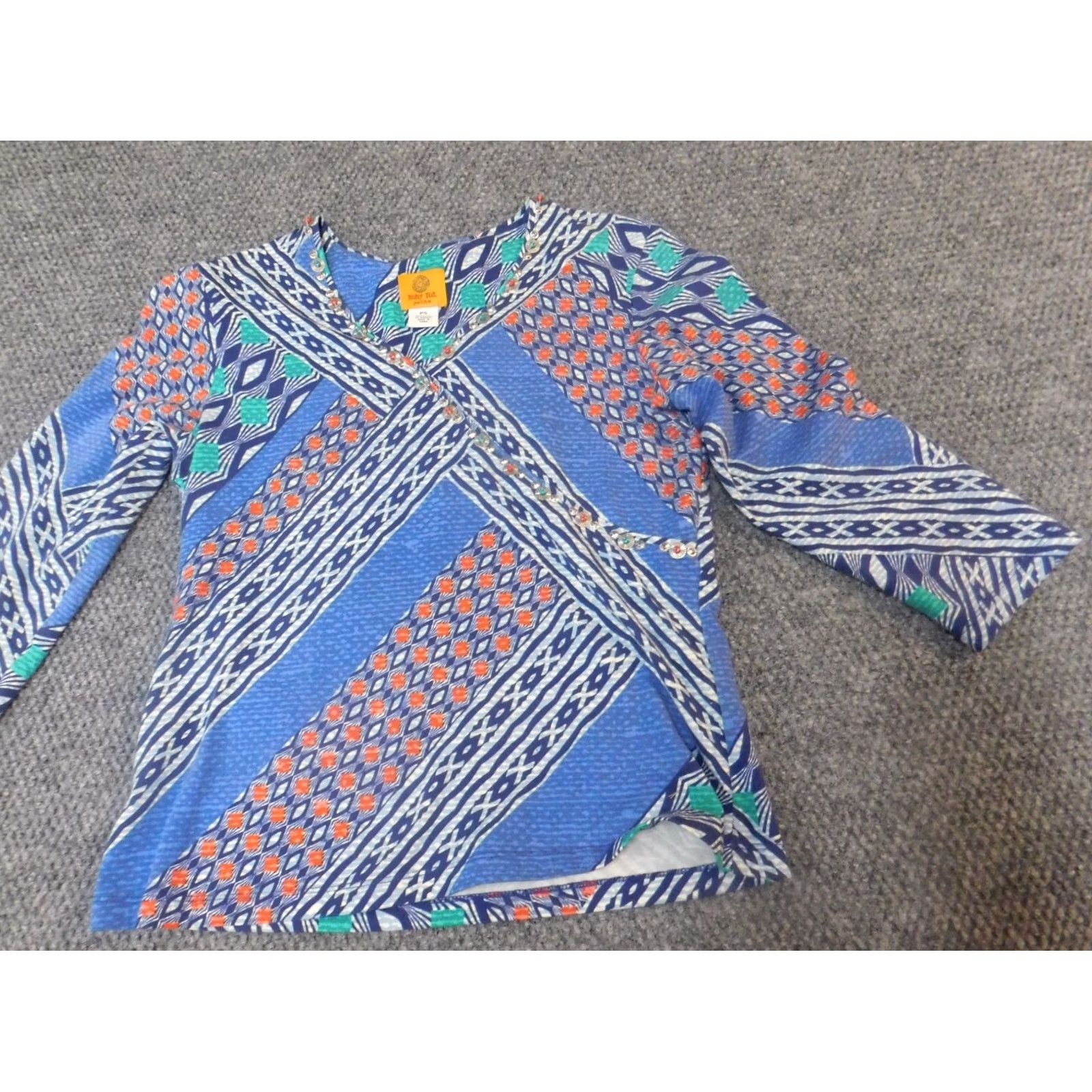 Vintage Ruby Rd Womens Button-Up Shirt PS Petites blue Size S / US 4 / IT 40 - 2 Thumbnail