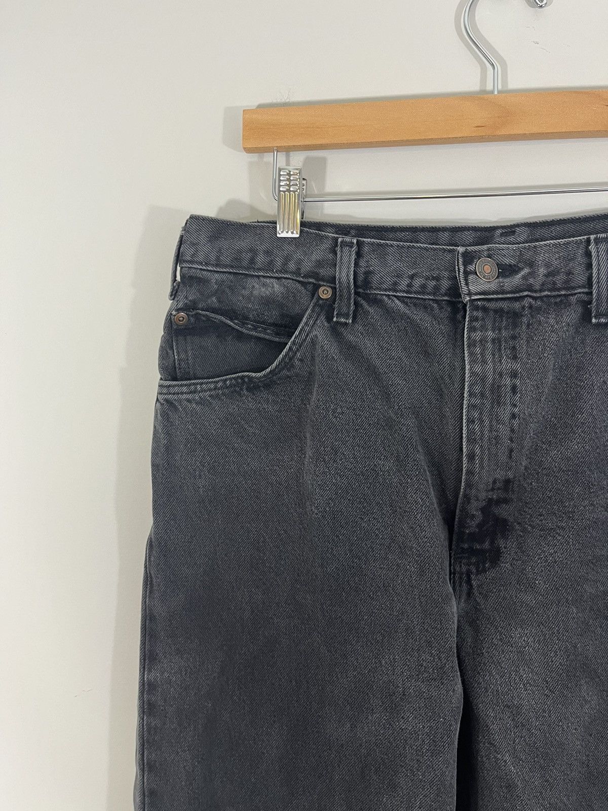 Vintage Sun Faded Released Hem Distressed Black Jeans Size US 36 / EU 52 - 2 Thumbnail