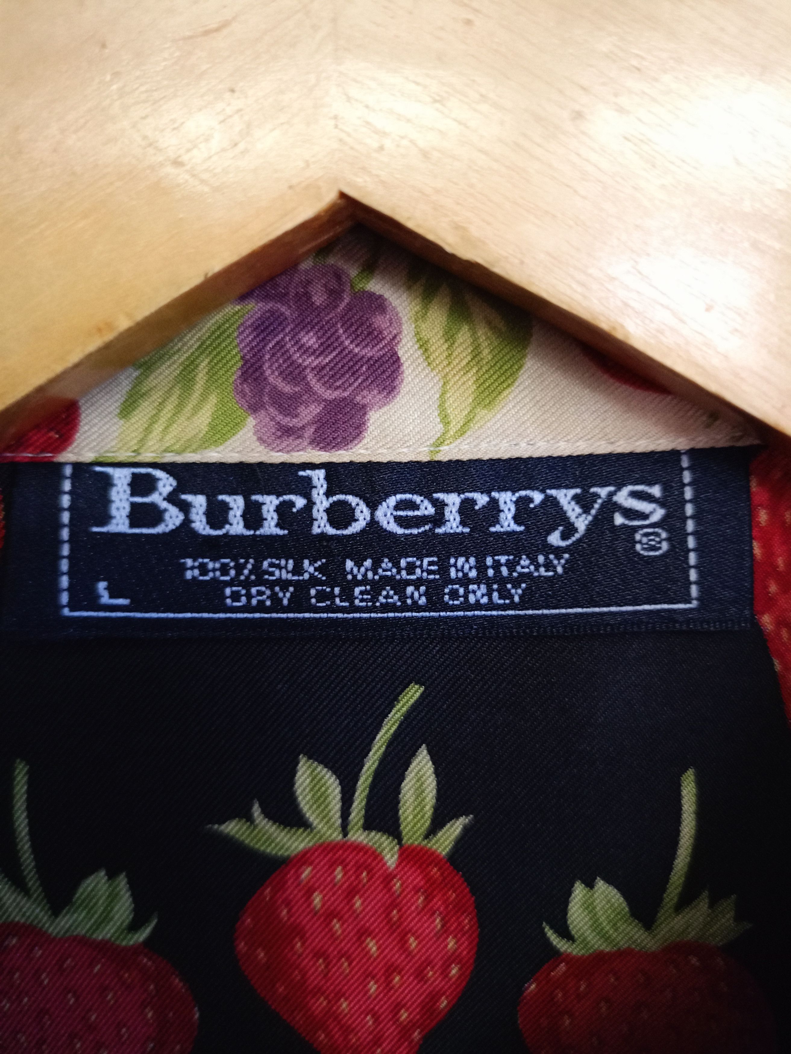 Burberry × Vintage Burberrys Silk fruits Print button shirts Size L / US 10 / IT 46 - 9 Thumbnail