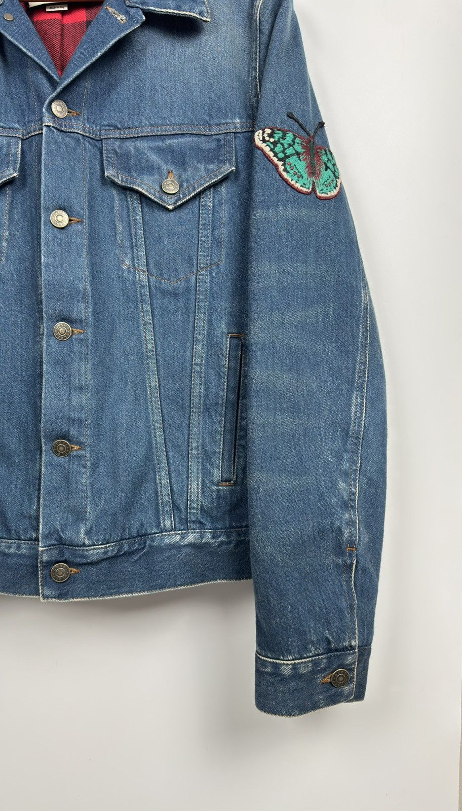 Gucci Gucci L'Aveugle Par Amour Tiger Embroidered Denim Jacket Size US M / EU 48-50 / 2 - 6 Thumbnail