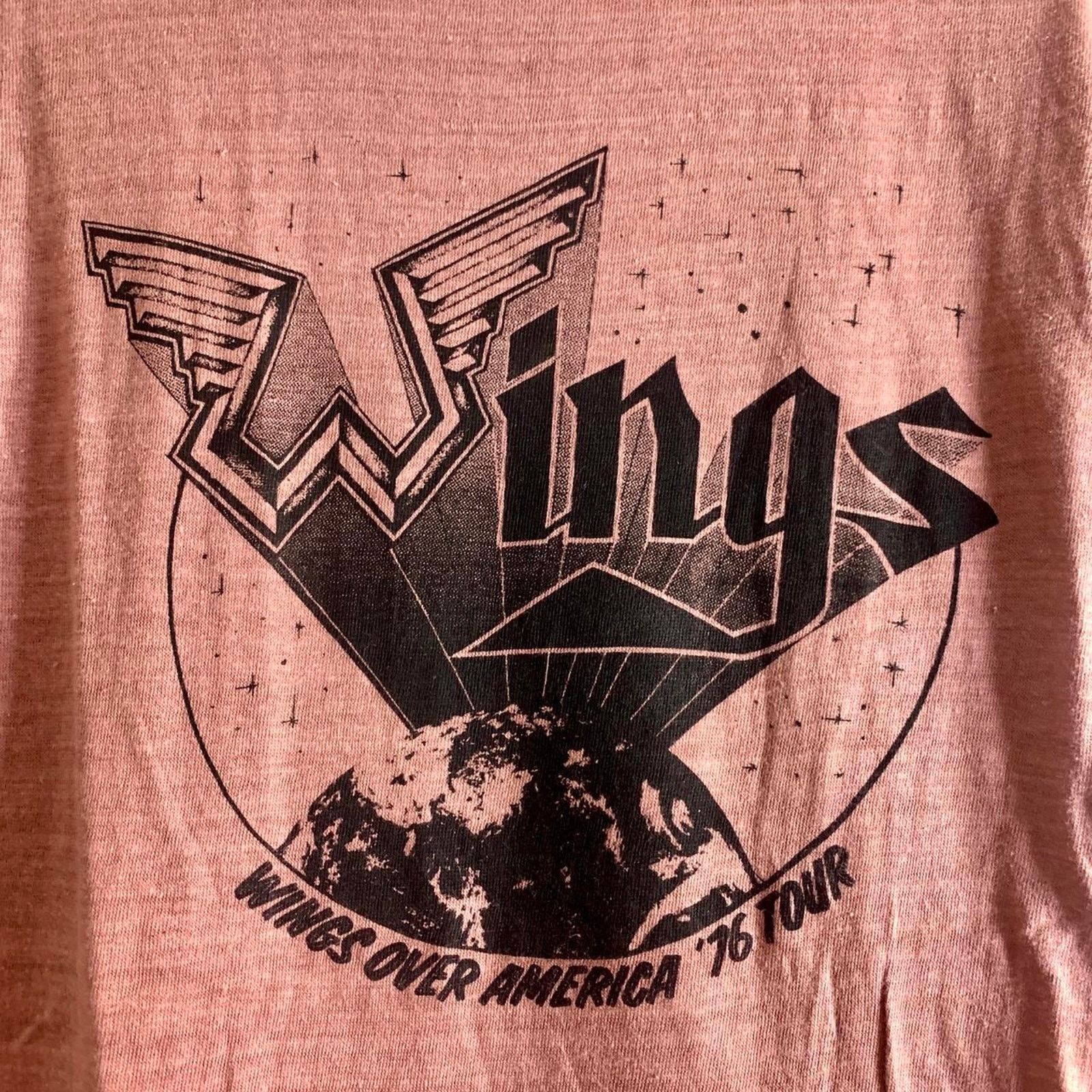 Vintage 1976 WINGS Paul McCartney Wings Over America tee shirt M Size US M / EU 48-50 / 2 - 1 Thumbnail