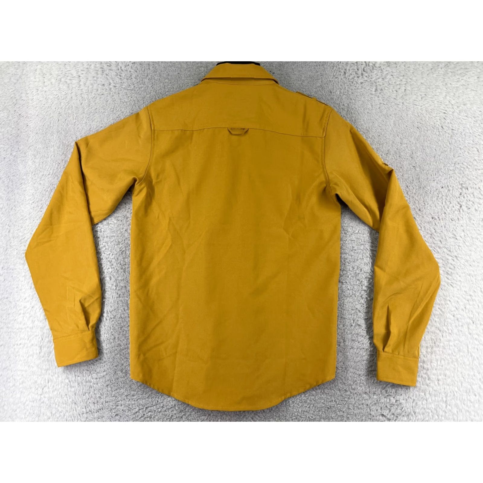 Airwalk AIRWALK Button-Up Shirt Army Yellow Adult Small Long Sleeve Patches Yellow Polyester Blend Solid Button Up Mens Regulated/All Seasons/NBR Size US S / EU 44-46 / 1 - 2 Thumbnail