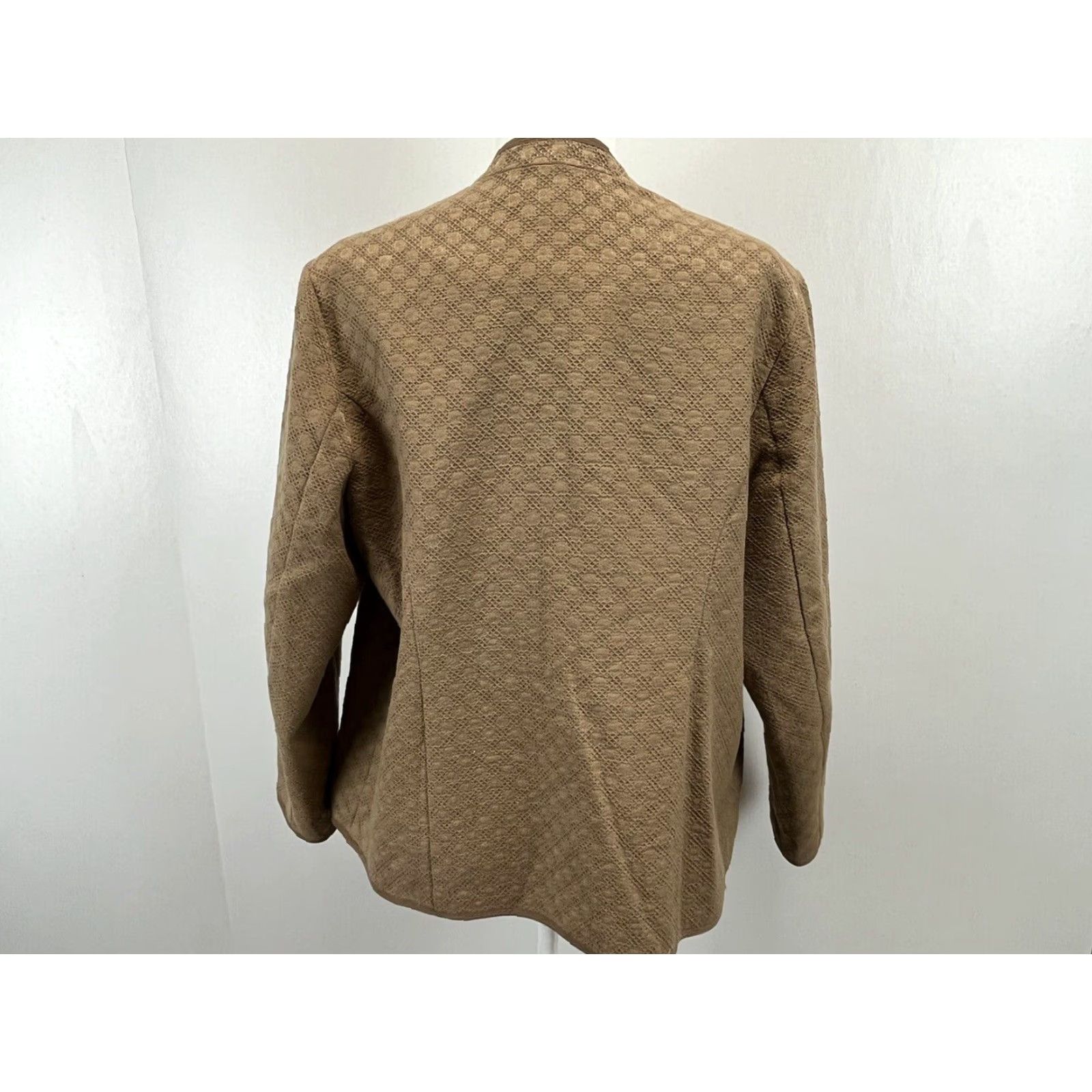 Coldwater Creek Coldwater Creek Women's Plus Size Tan Cotton Blend Open Front Jacket Size XXL / US 16-18 / IT 52-54 - 2 Thumbnail