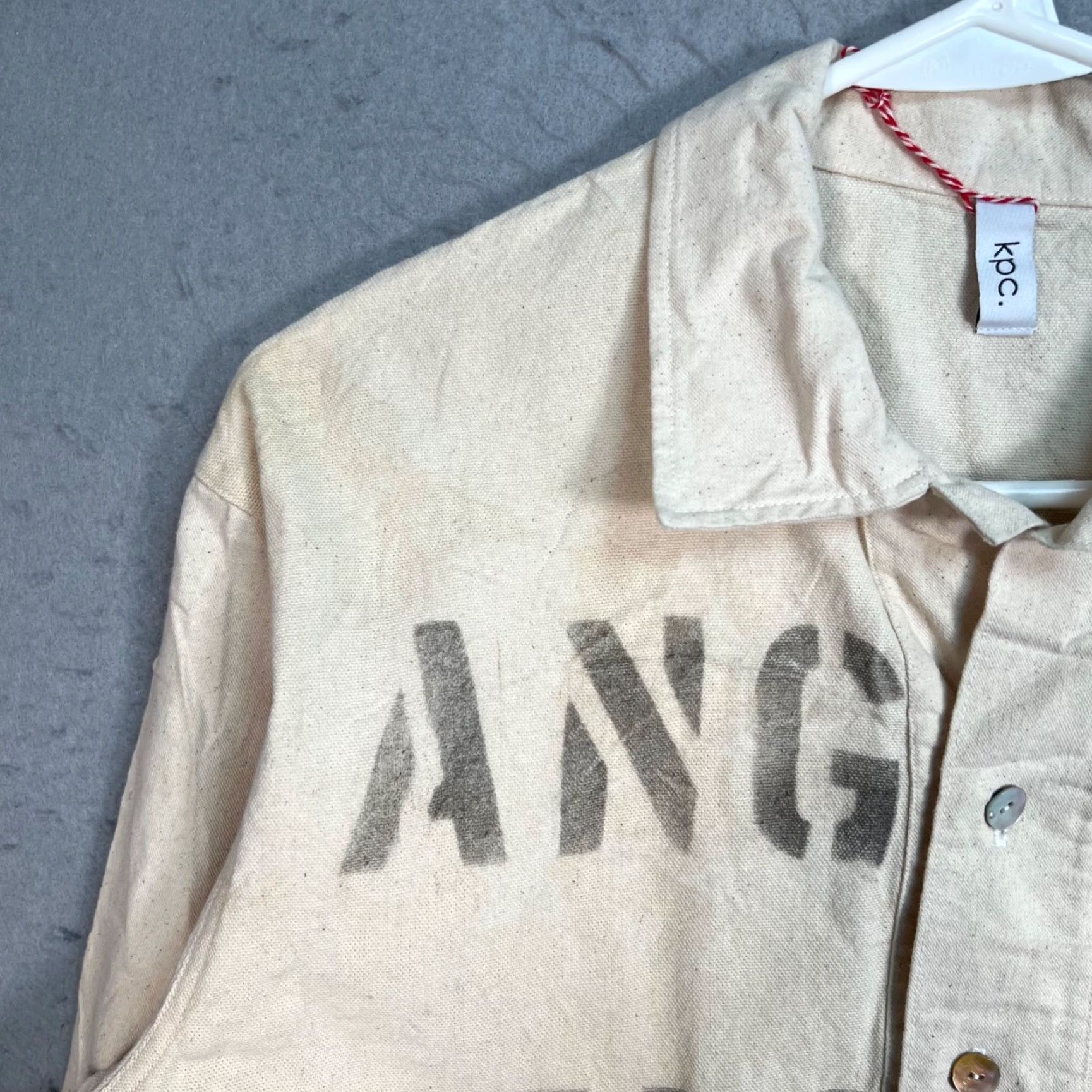 Vintage VINTAGE KPC Shirt Womens Medium Beige Textile Long Sleeve Button Collar Size M / US 6-8 / IT 42-44 - 7 Thumbnail