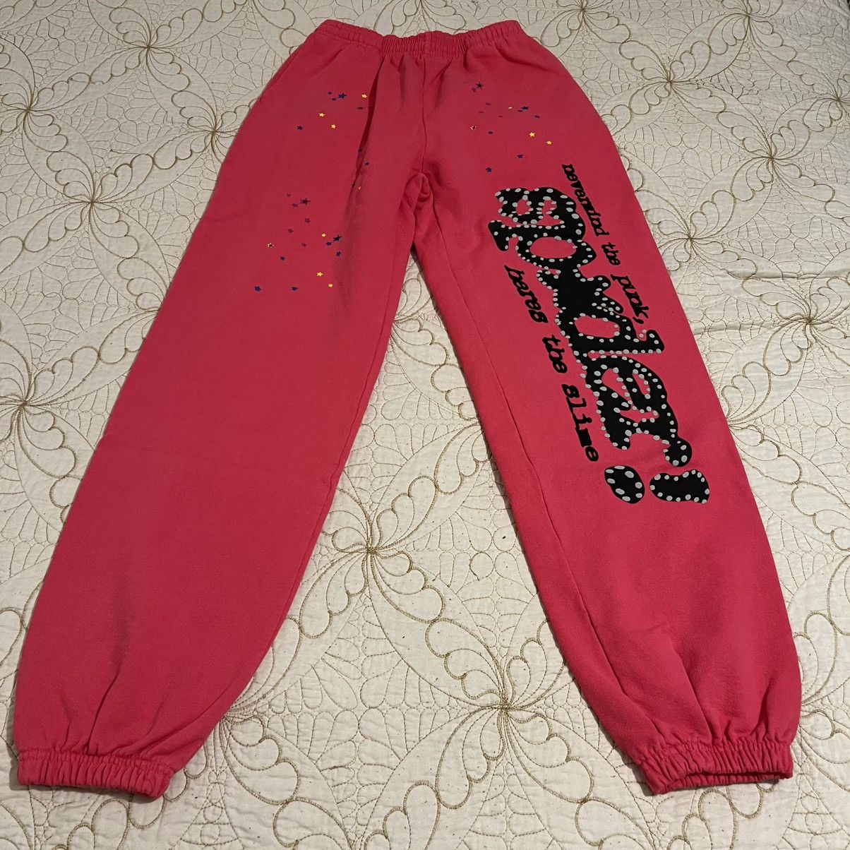 Sp5der YOUNG THUG PINK SP5DER V2 SWEATPANTS SIZE SMALL Size US 28 / EU 44 - 4 Thumbnail