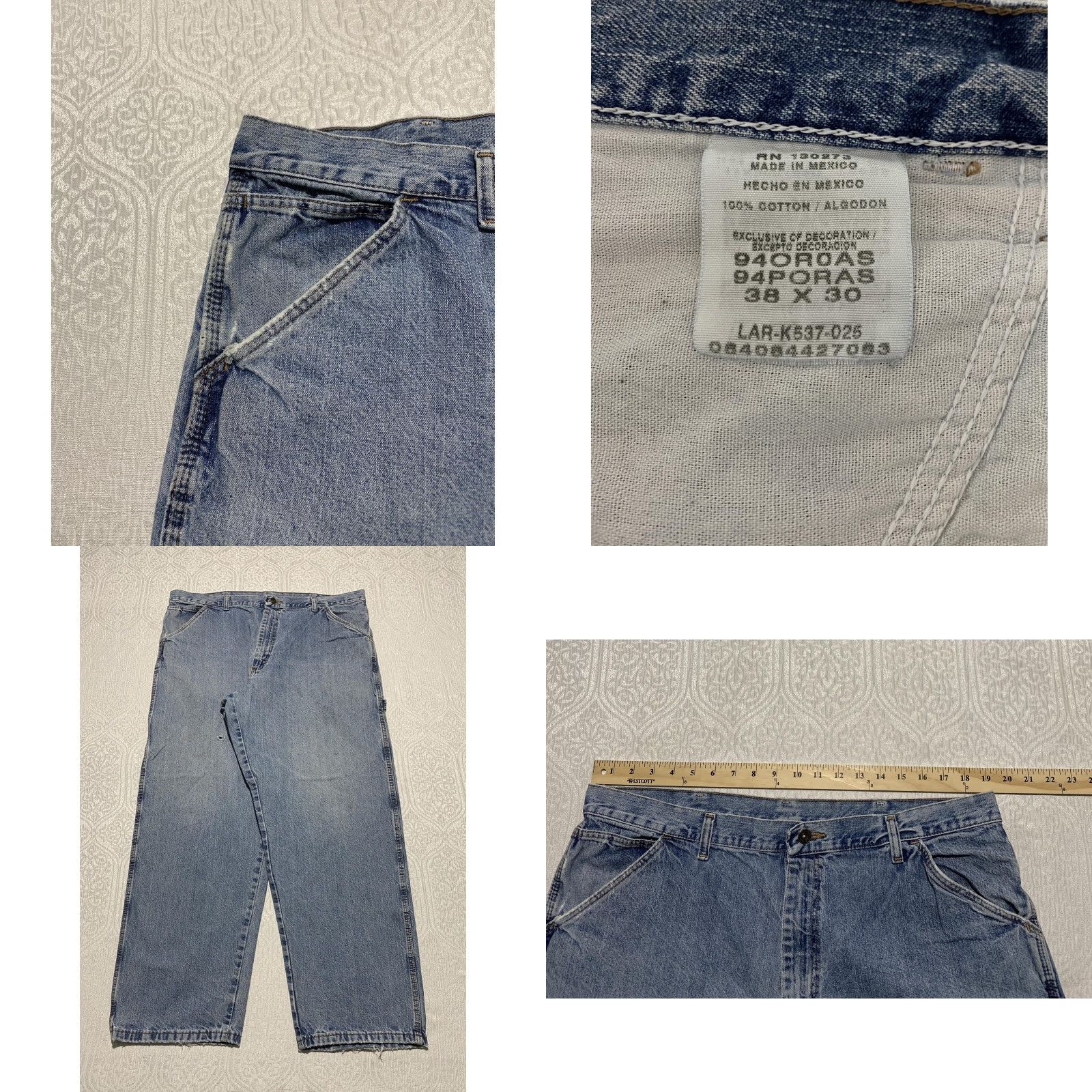 Wrangler Wrangler Jeans Mens 38x30 Blue Carpenter Hammer Loop Workwear Denim Utility Size US 38 / EU 54 - 8 Thumbnail