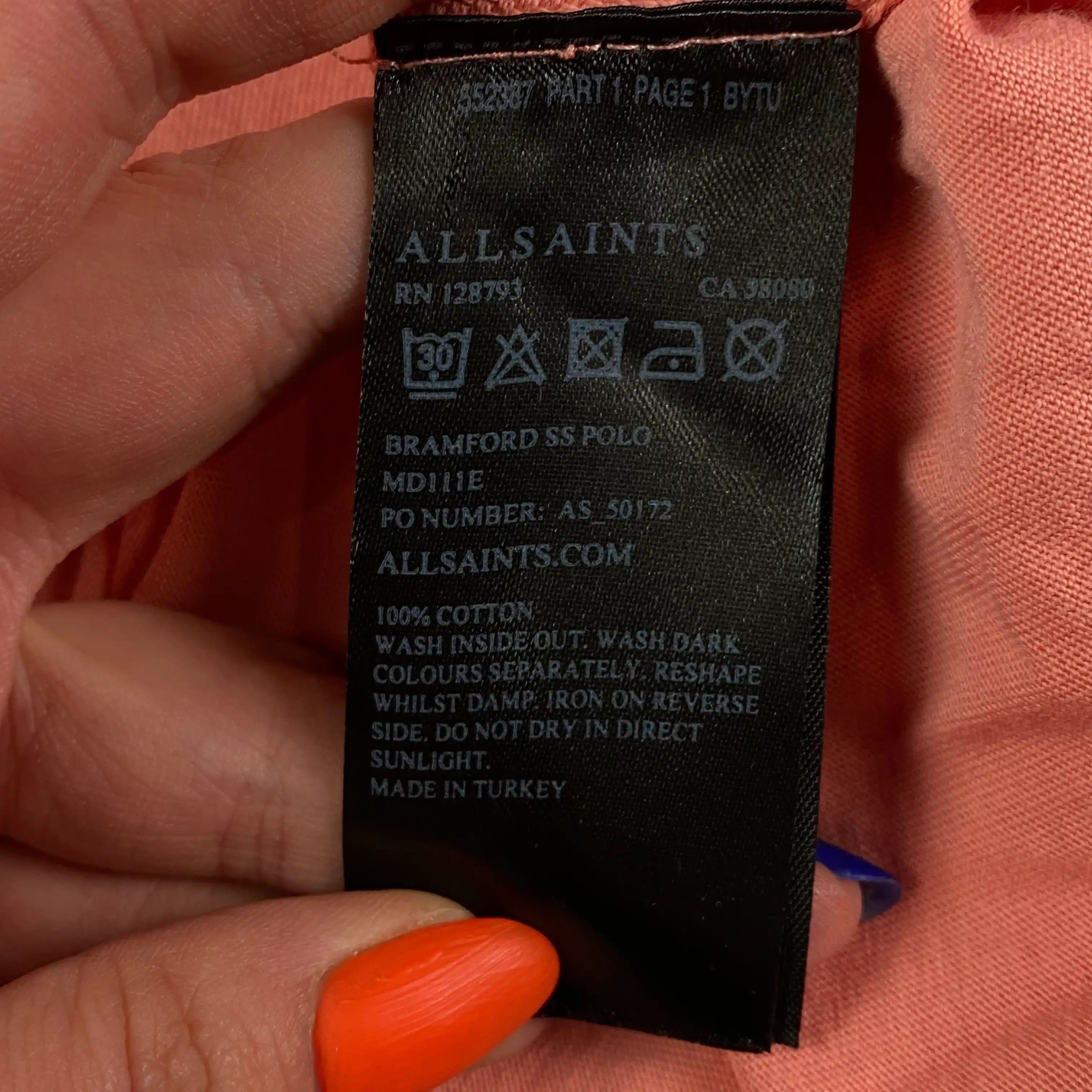 Allsaints Mens Allsaints Polo Shirt Size XS Size US XS / EU 42 / 0 - 5 Thumbnail