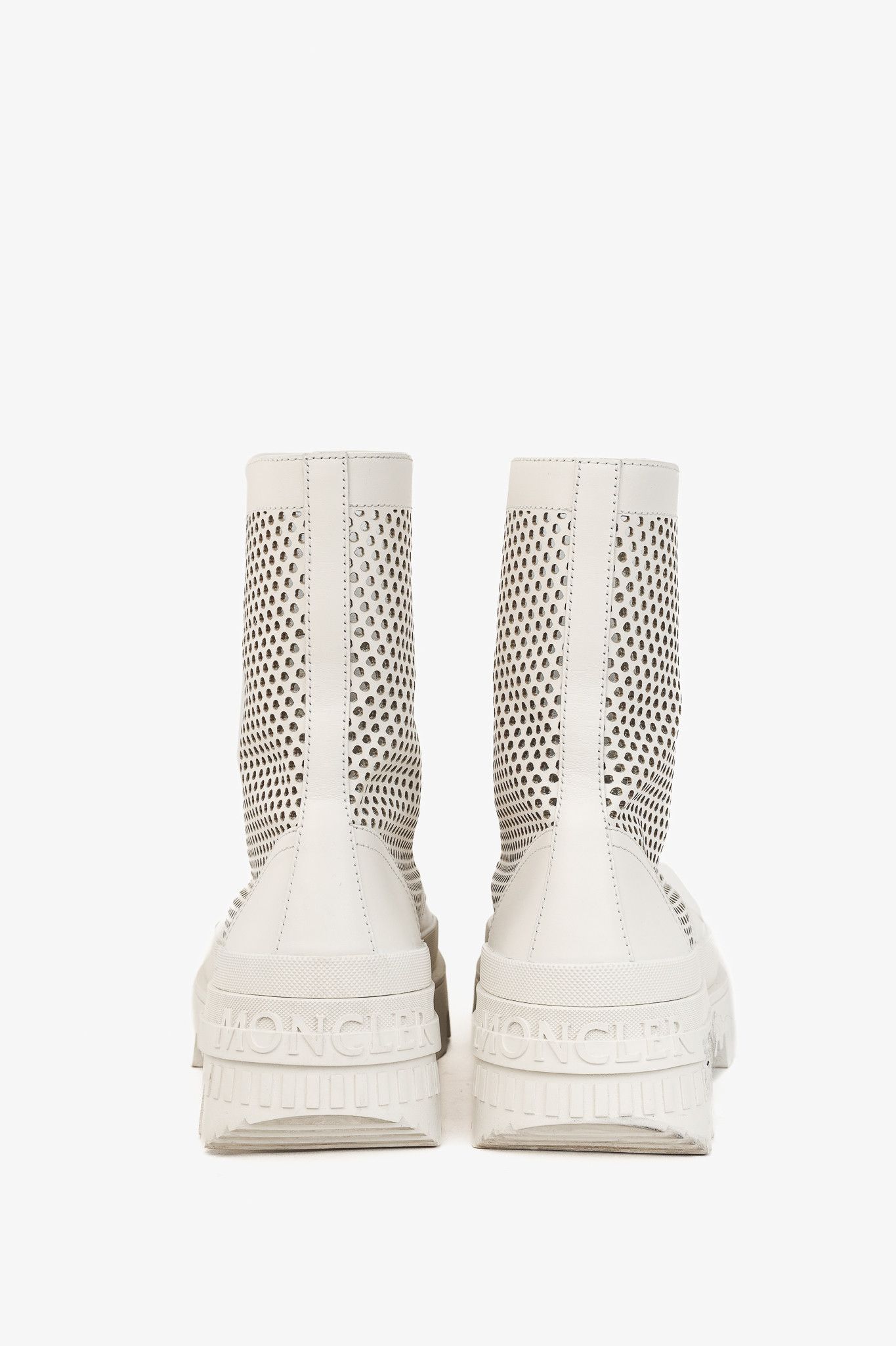 Moncler Moncler Carinne Beige Perforated Leather Lace-Up Boots Size US 9 / IT 39 - 3 Thumbnail