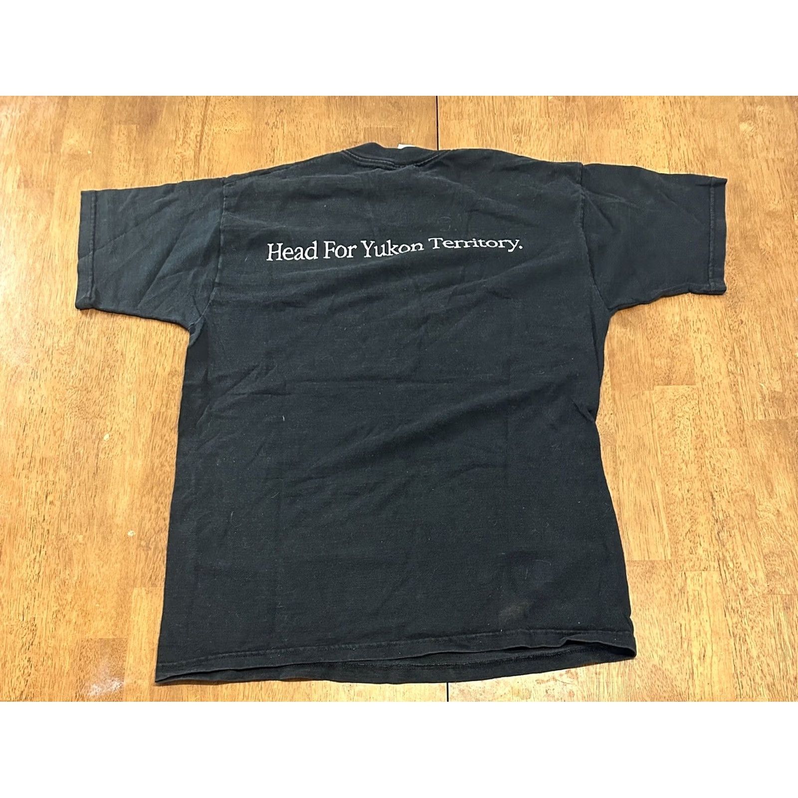 Fruit Of The Loom VINTAGE Fruit of the Loom T-Shirt Large Black 90s Yukon Jack Mens Size US L / EU 52-54 / 3 - 3 Thumbnail