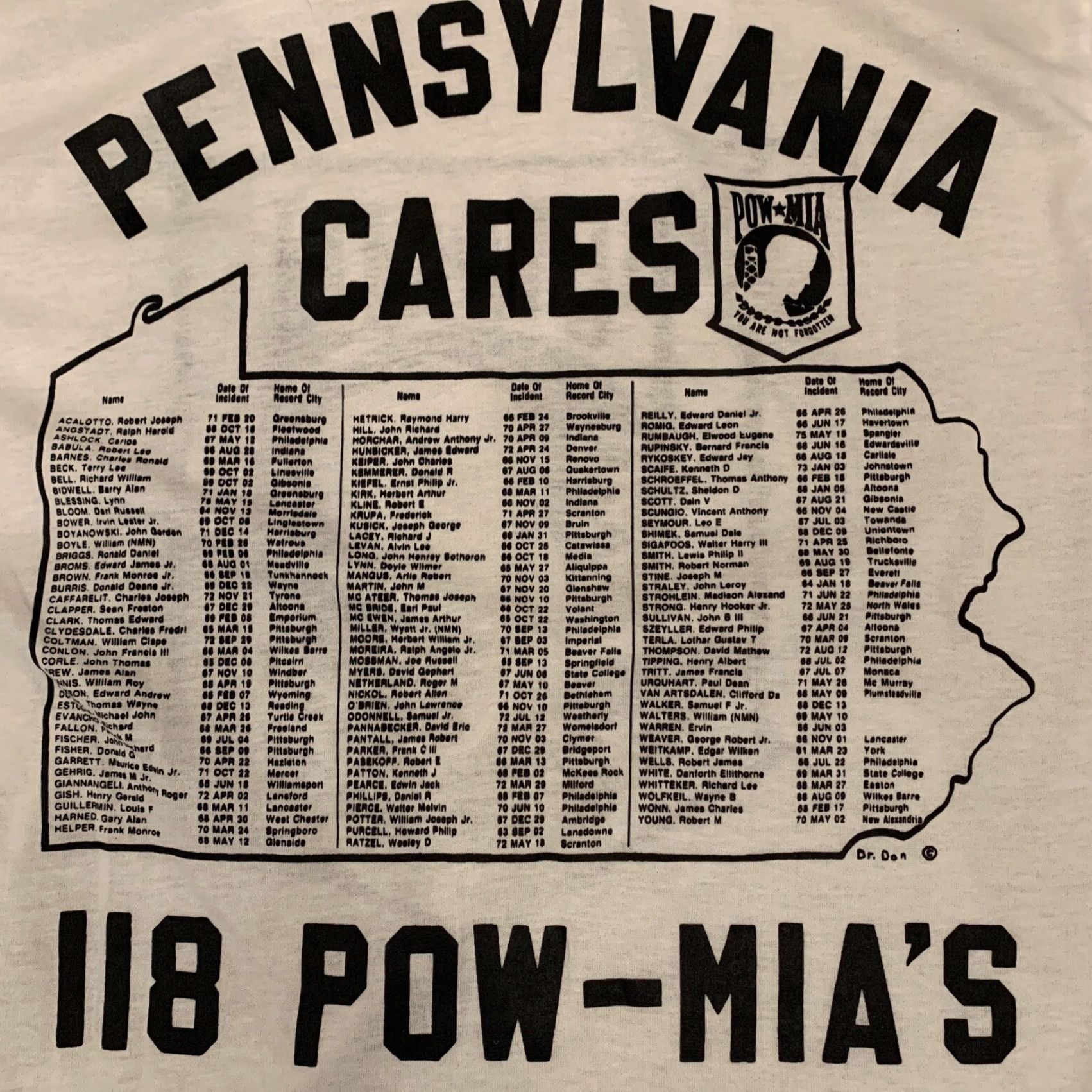 Vintage VINTAGE POW MIA Vietnam Military T Shirt Men's Single Stitch USA Size L White Size US L / EU 52-54 / 3 - 5 Thumbnail