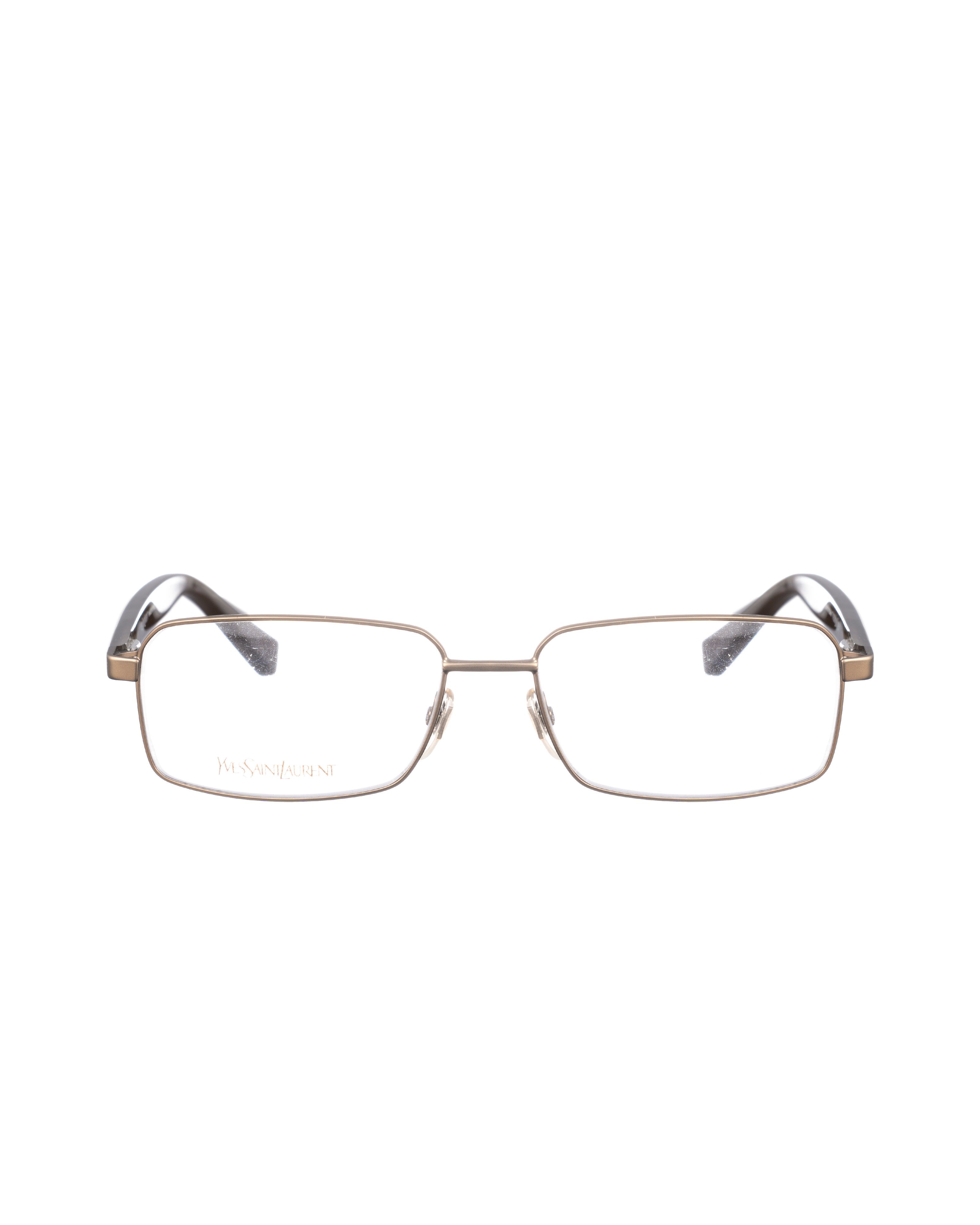 Saint Laurent Paris Yves Saint Laurent 00s Brown & Matte Metallic Glasses Size ONE SIZE - 2 Thumbnail