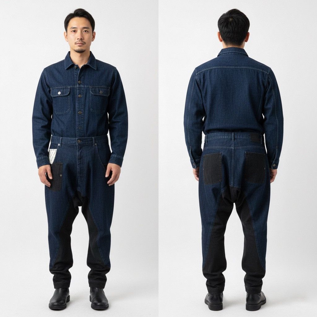 Japanese Brand Vtg Frapbois Issey Miyake Drop Crocth Jeans Size US 30 / EU 46 - 2 Thumbnail