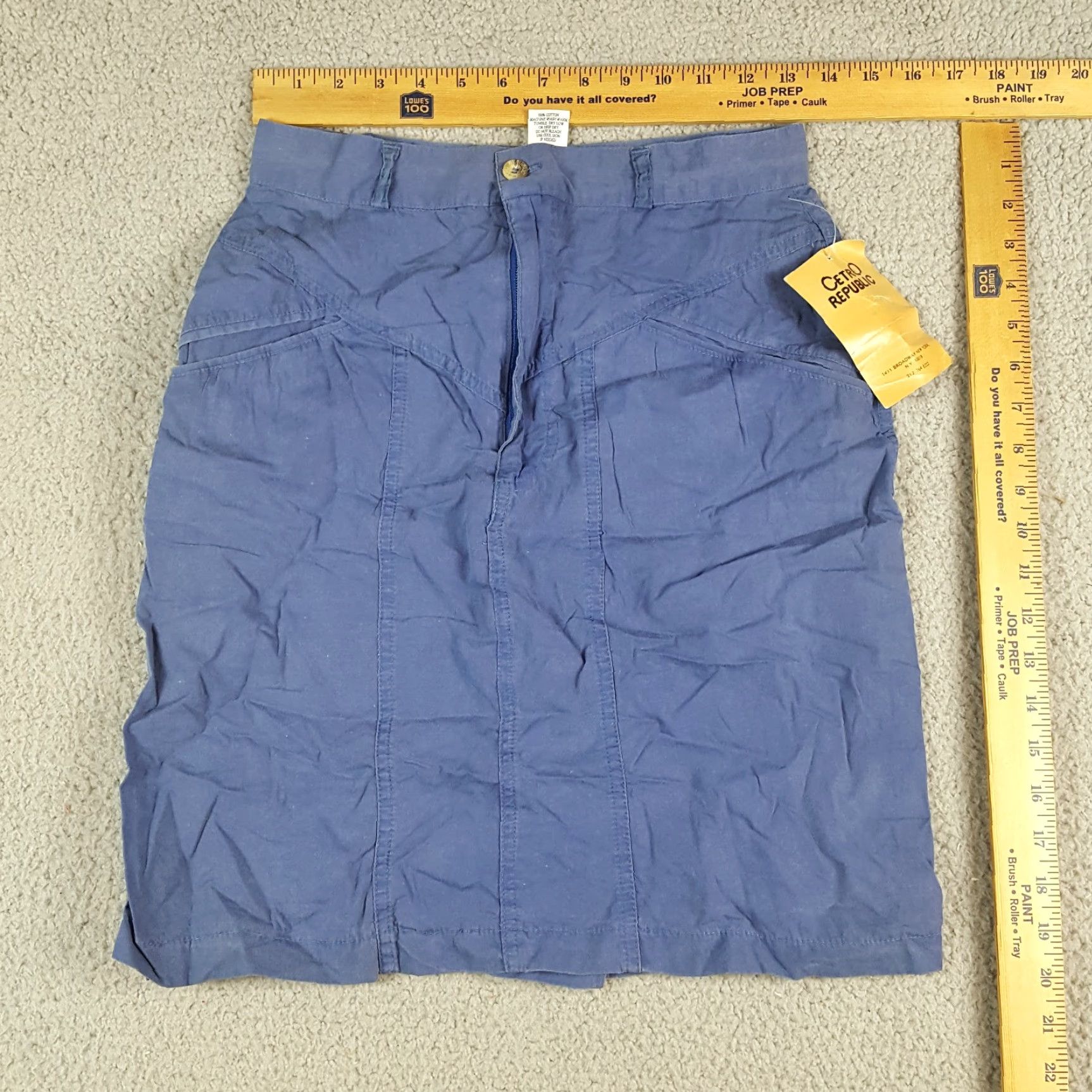 Denime VINTAGE Cetro Republic Denim Skirt Knee Length 10 Women Blue Size 10 Pencil Straight Jeans 90s 00s Y2K Bohemian Retro Size 32" / US 10 / IT 46 - 6 Thumbnail