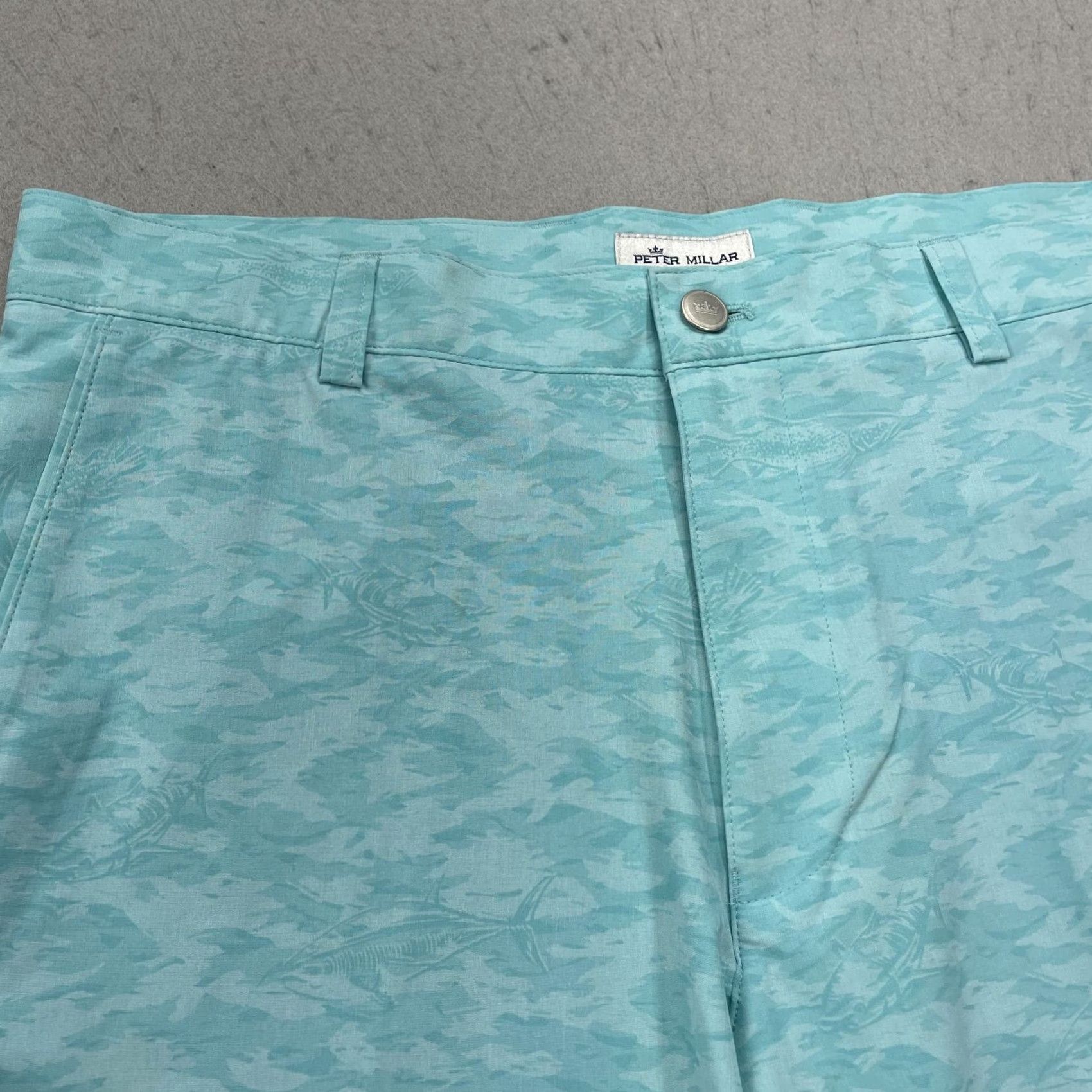 Peter Millar Peter Millar Shorts Mens 33 Blue Salem Fish Hybrid Golf Stretch Chino 10 In Shirt Size US 33 - 3 Thumbnail