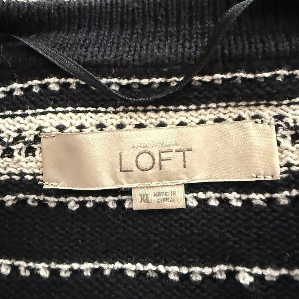 Vintage Loft boho cardigan black white diamond knit open style XL Size XL / US 12-14 / IT 48-50 - 8 Thumbnail