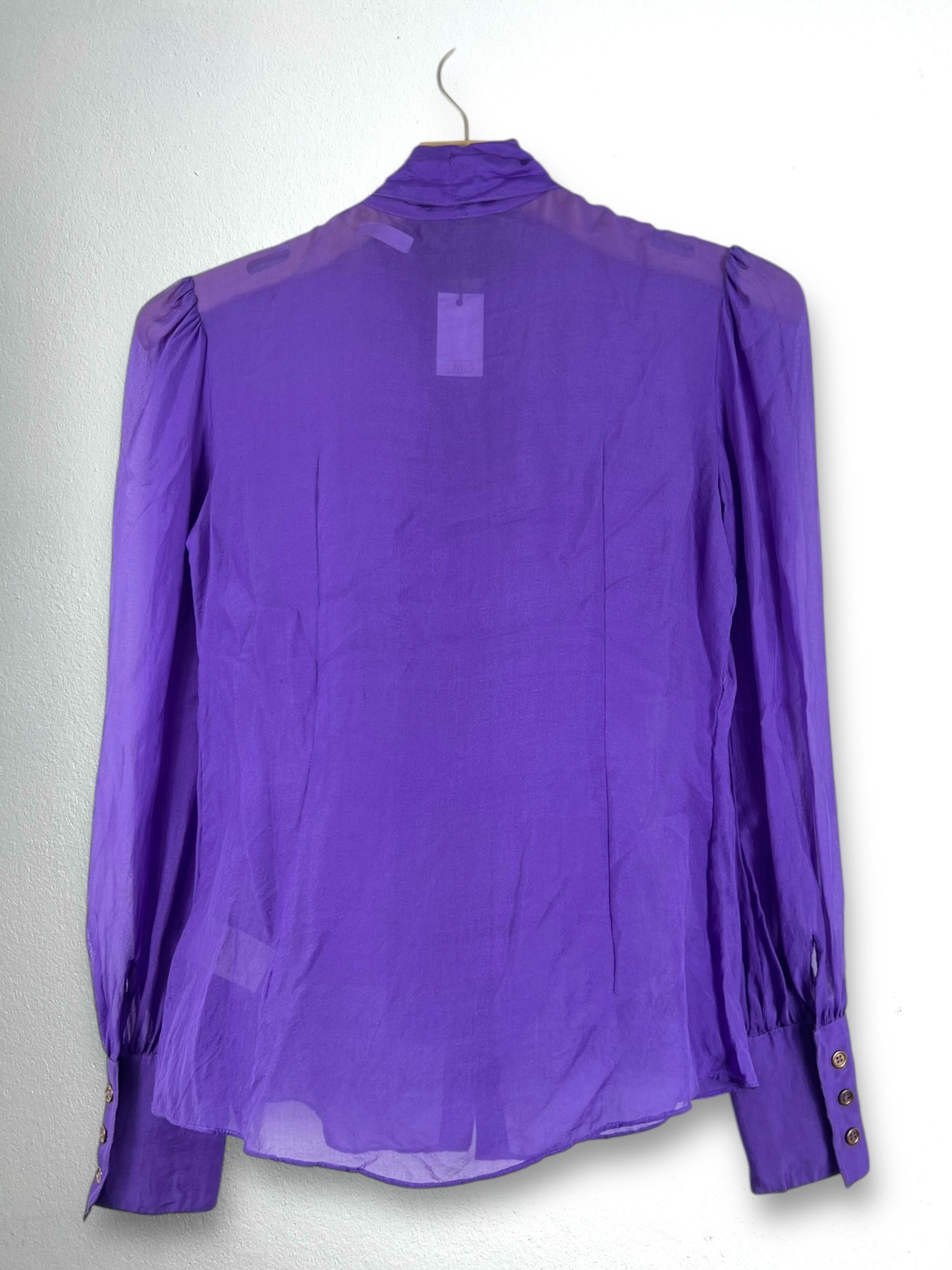 Dolce & Gabbana Dolce & Gabbana Tie-Neck Silk Chiffon Shirt (36) GTMP195 Size XS / US 0-2 / IT 36-38 - 10 Thumbnail