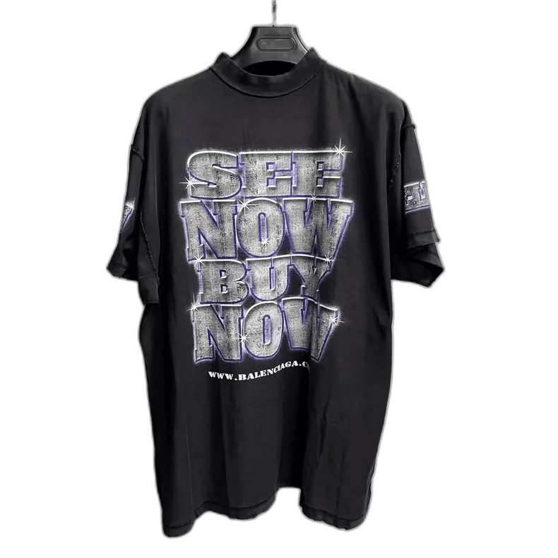 Balenciaga Balenciaga Black Graphic Short Sleeve TShirt-2505 Size US S / EU 44-46 / 1 - 1 Thumbnail