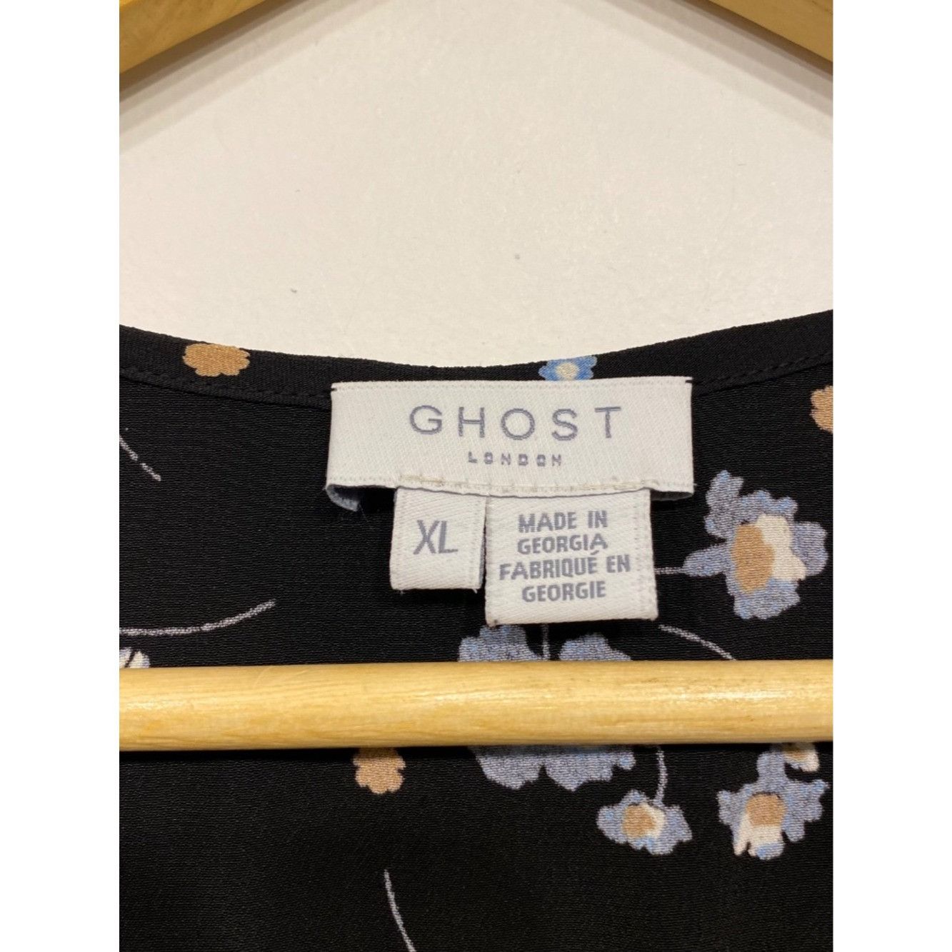 Other Ghost London Arley Viscose Black Floral V-Neck Maxi Dress Si Size XL / US 12-14 / IT 48-50 - 4 Thumbnail