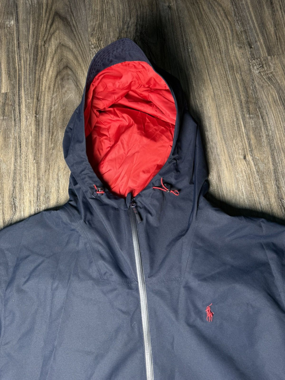 Polo Ralph Lauren Polo Ralph Lauren Hooded Jacket Navy Red Lined Windbreaker Size US XXL / EU 58 / 5 - 4 Thumbnail