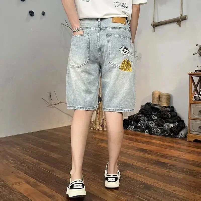 Japanese Brand Retro graffiti printed denim shorts Size US 32 / EU 48 - 4 Thumbnail