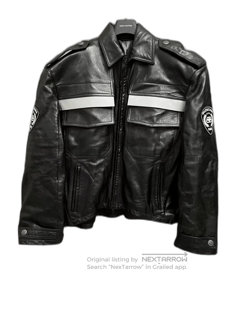 Balenciaga Balenciaga police uniform leather jacket jacket. Size US L / EU 52-54 / 3 - 1 Thumbnail