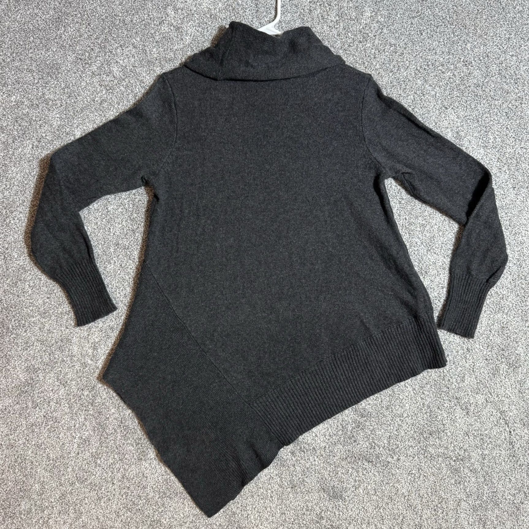 Vintage Stylus Sweater Womens Medium Gray Asymmetrical Turtleneck Lagenlook Chic Pullover Warm Casual Knit Shirt? Size M / US 6-8 / IT 42-44 - 2 Thumbnail