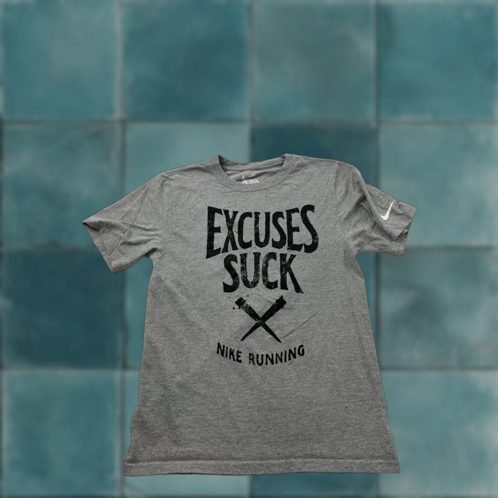 Nike Nike Shirt Mens Small Gray Running Excuses Sucks Crew Neck Pullover Size US S / EU 44-46 / 1 - 1 Thumbnail
