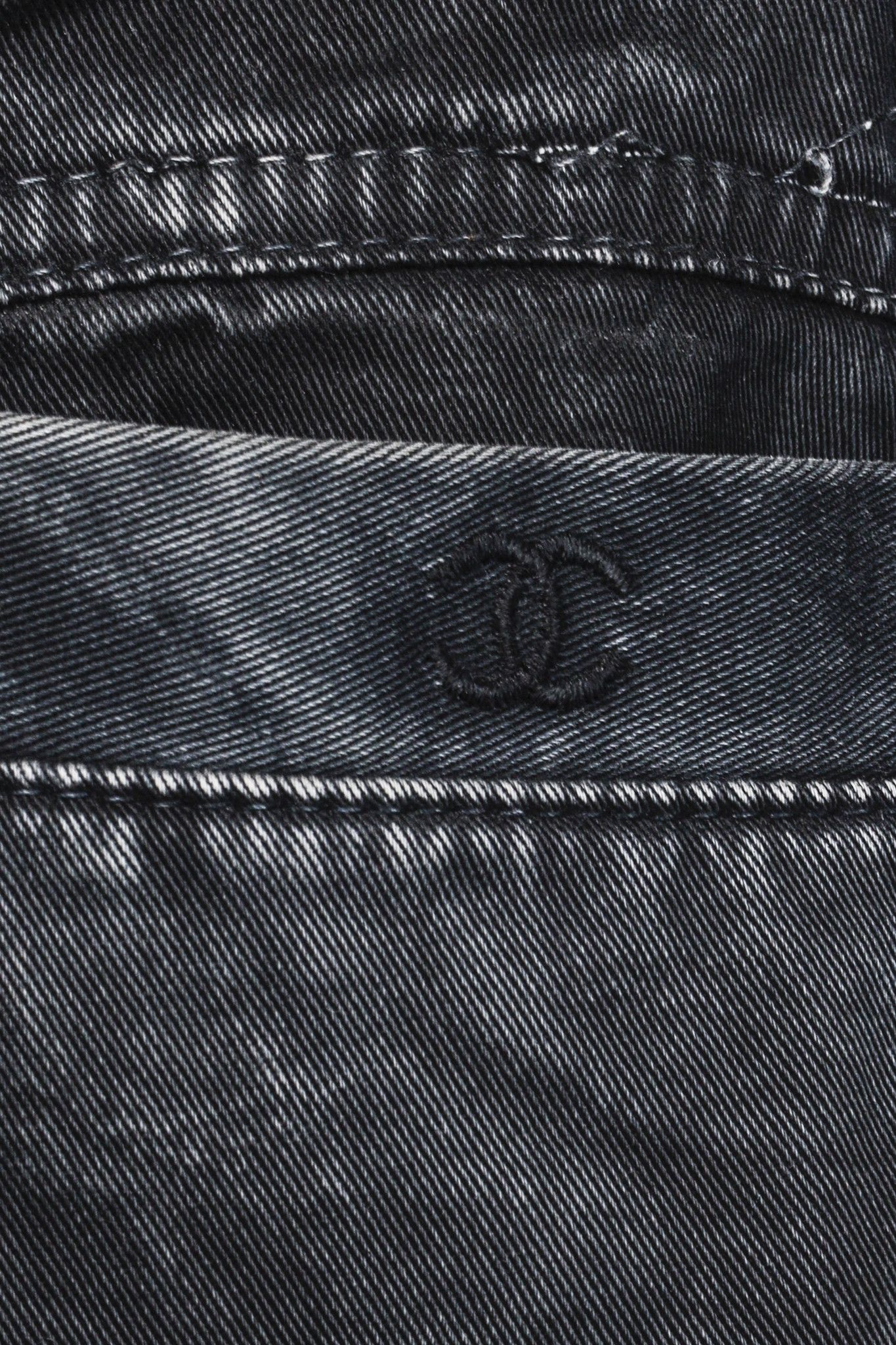 Chanel Chanel Black Grey Wrinkled "Distressed" Finish Bootcut Jeans Size 27" / US 4 / IT 40 - 8 Thumbnail