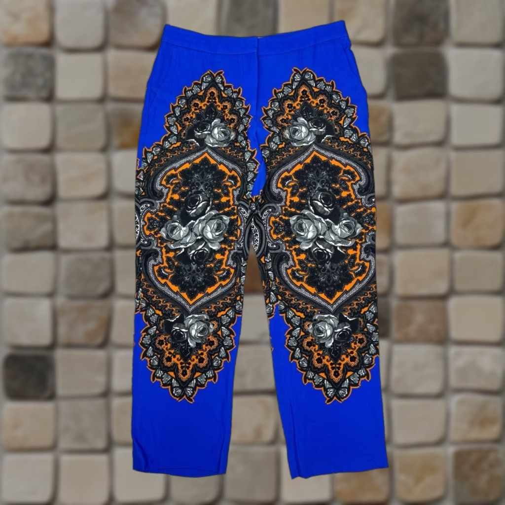Stella McCartney Stella McCartney Dress Pants Womens 44 Blue Baroque Print High Rise Straight Leg Dress Pants Mens / Womens? Size 30" / US 8 / IT 44 - 1 Thumbnail