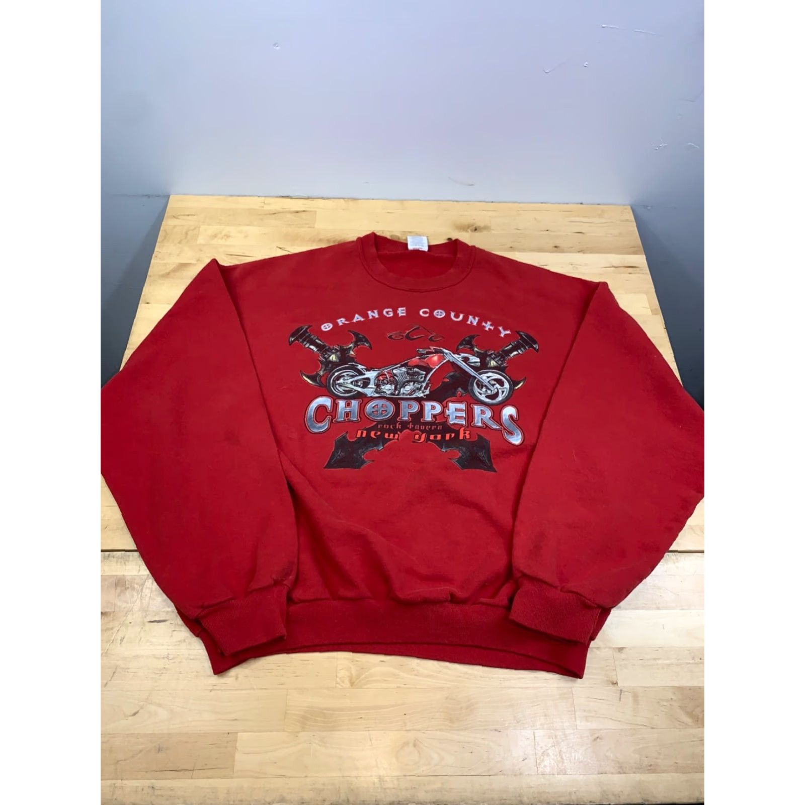 Jerzees VINTAGE Orange County Choppers Sweatshirt XL Red Pullover Bike Motorcycle 10954 Jerzees Crew Neck Graphic Print Men Sweatshirt Pullover All Seasons Size US XL / EU 56 / 4 - 3 Thumbnail
