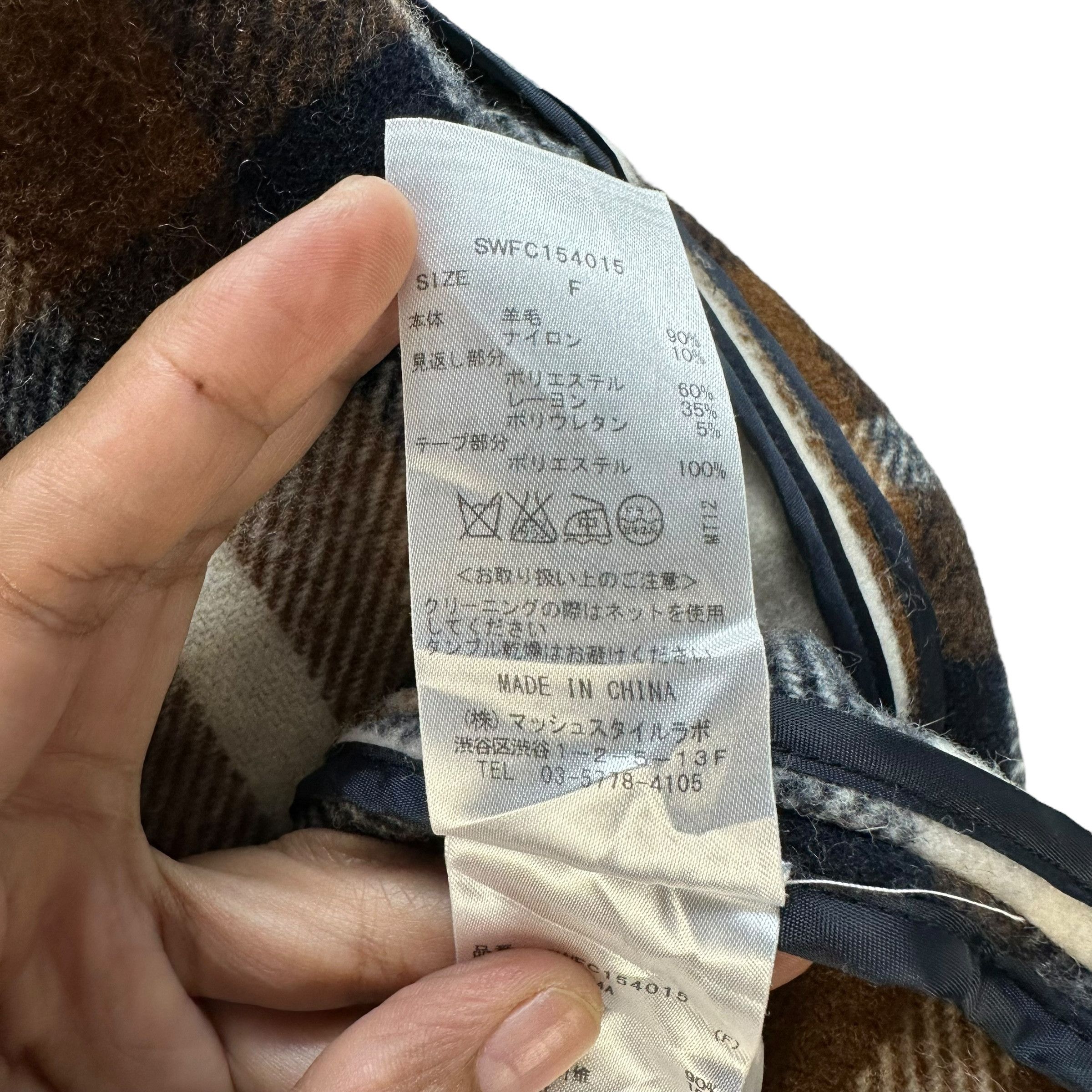Other SNIDEL Checked Wool Shawl Capes Double Layered #A55-1262 Size US XXL / EU 58 / 5 - 10 Thumbnail