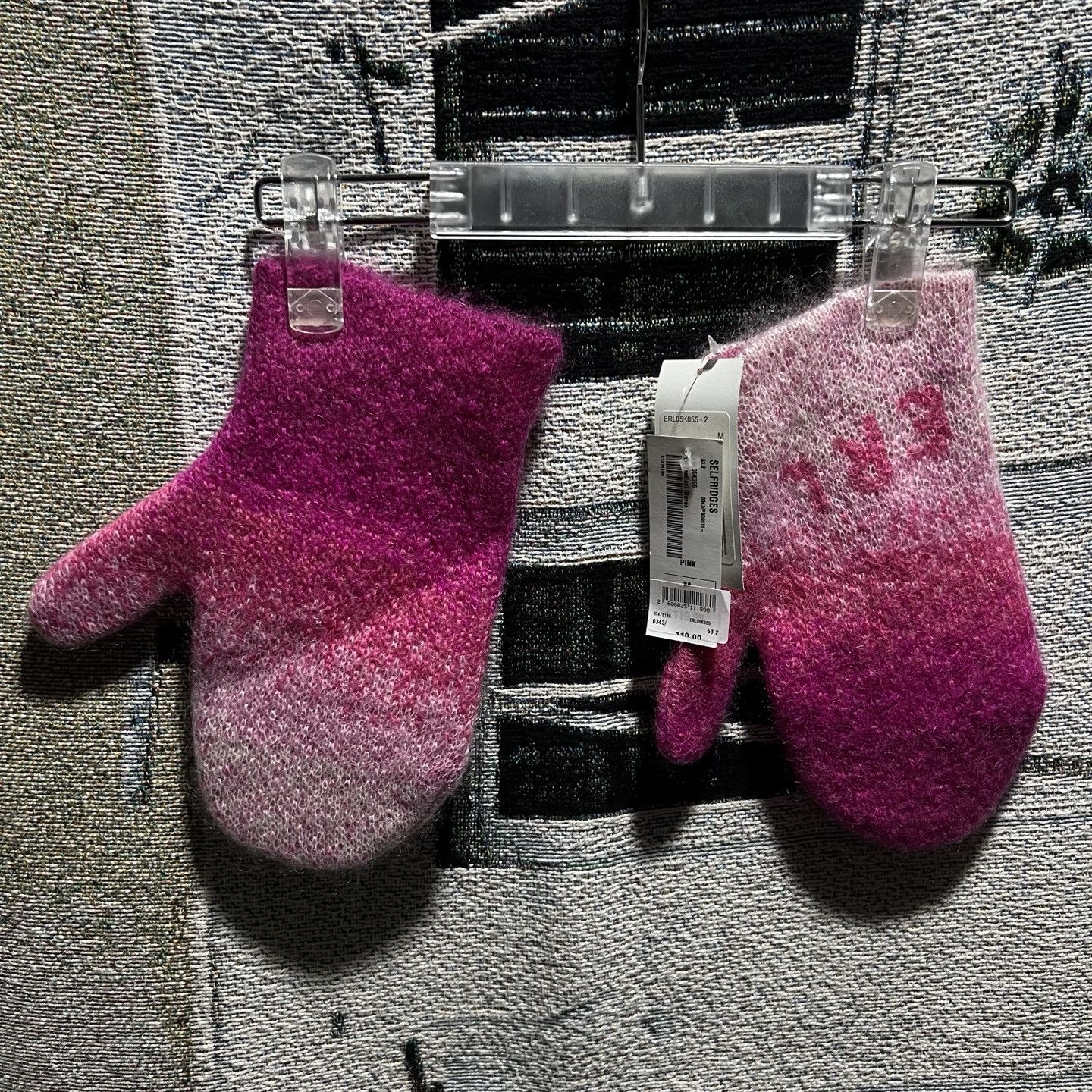 ERL ERL Mohair Knit Blended Gloves Pink (M) Size ONE SIZE - 1 Thumbnail