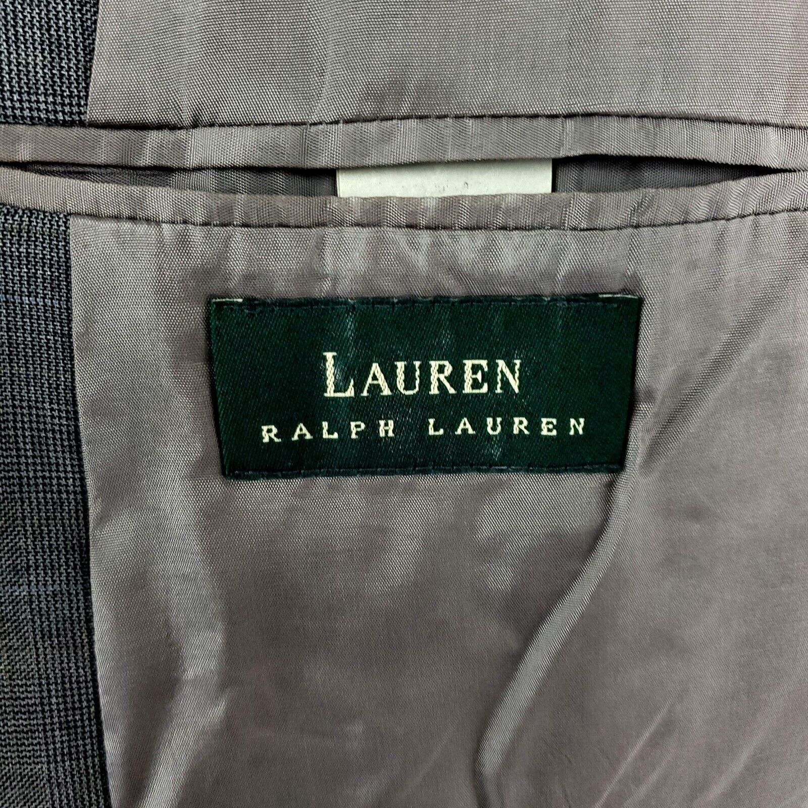 Lauren Ralph Lauren Lauren Ralph Lauren Wool 2 Button Sport Coat 44L Gray Glen P Size 44L - 7 Thumbnail