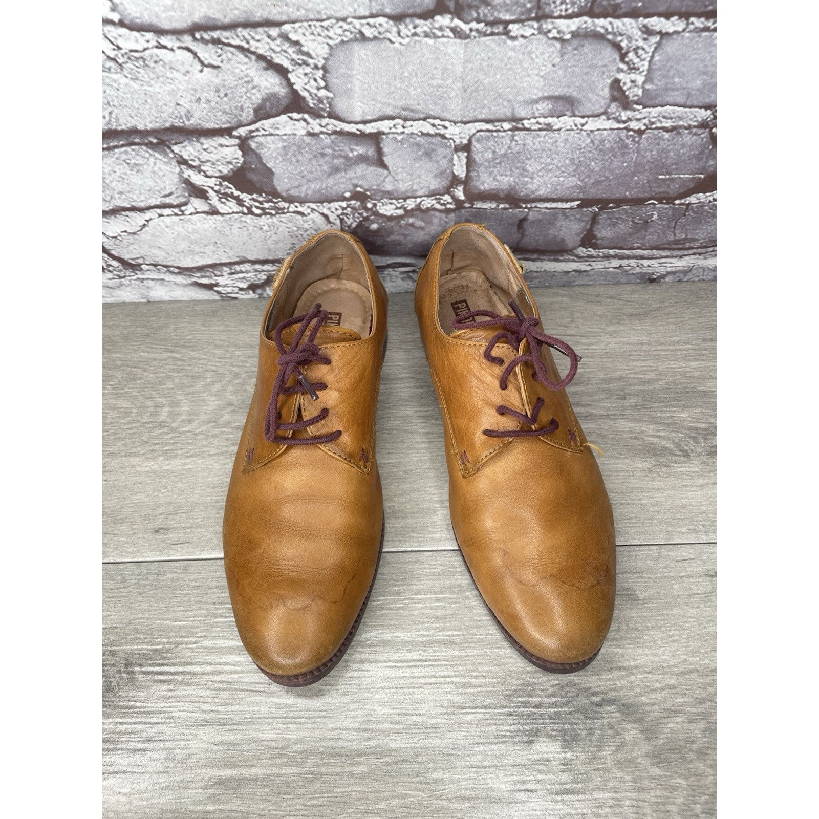 Other Pikolinos Brown Leather Lace Up Plain Oxfords Shoes Women Sz Size US 7.5 / IT 37.5 - 1 Thumbnail
