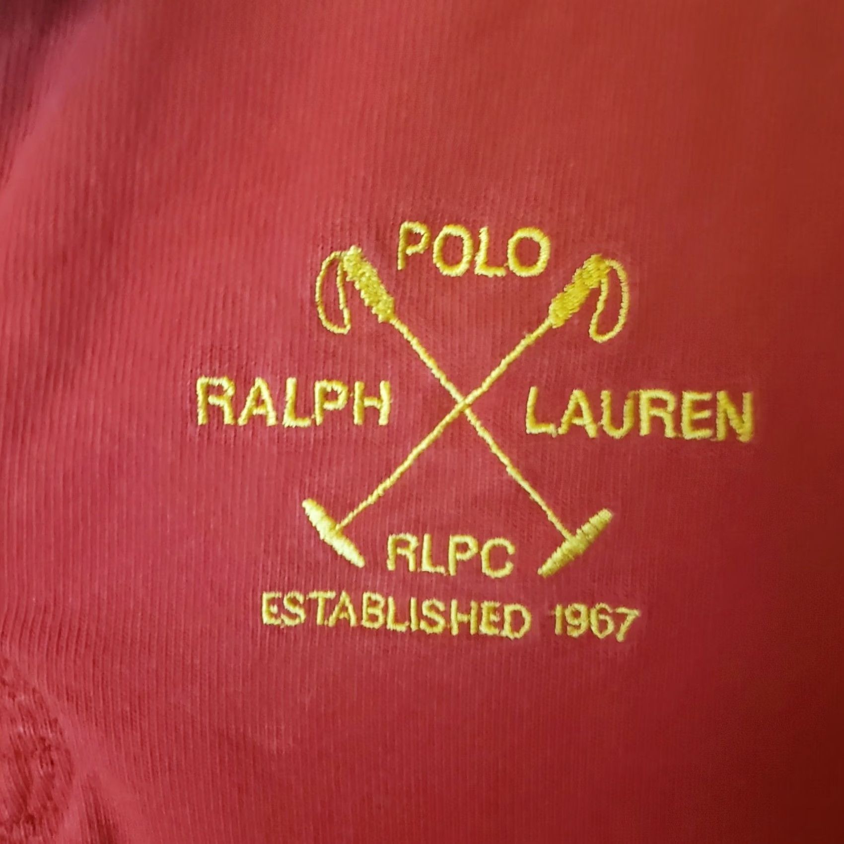 Polo Ralph Lauren Ralph Lauren Polo Shirt Mens L Red Long Sleeve Rugby Logo Embroidered Elbow Shoulder Pads Polo Shirt Red Mens L Size US L / EU 52-54 / 3 - 5 Thumbnail