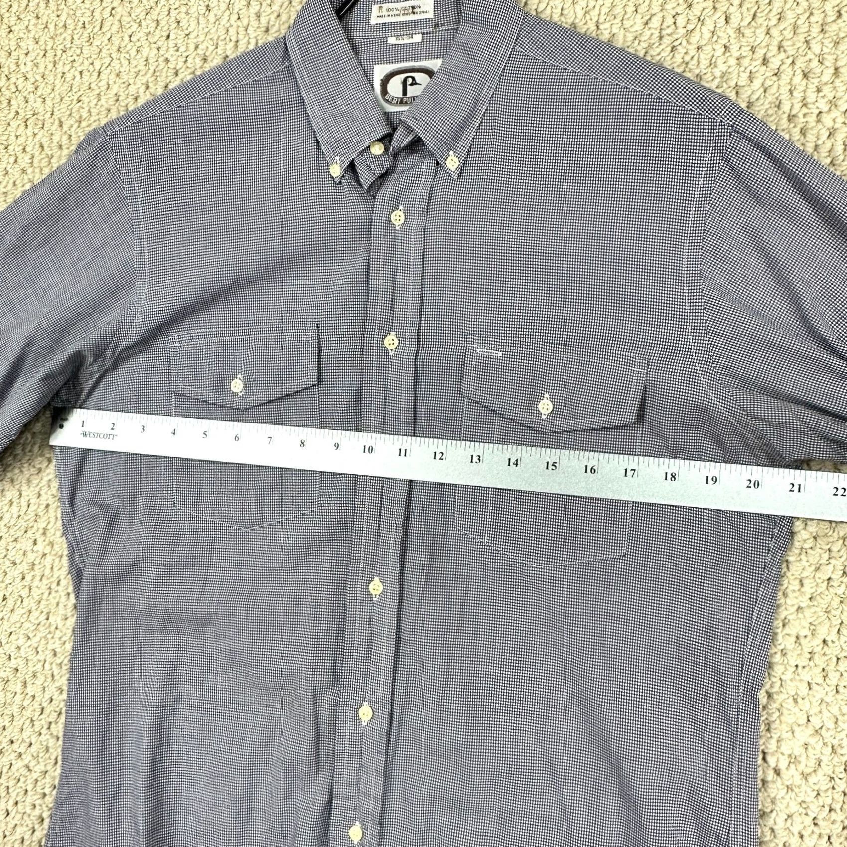 Vintage VINTAGE Bert Pulitzer Shirt Mens 15.5-34 Blue Gingham Button Long Sleeve Size 42R - 4 Thumbnail