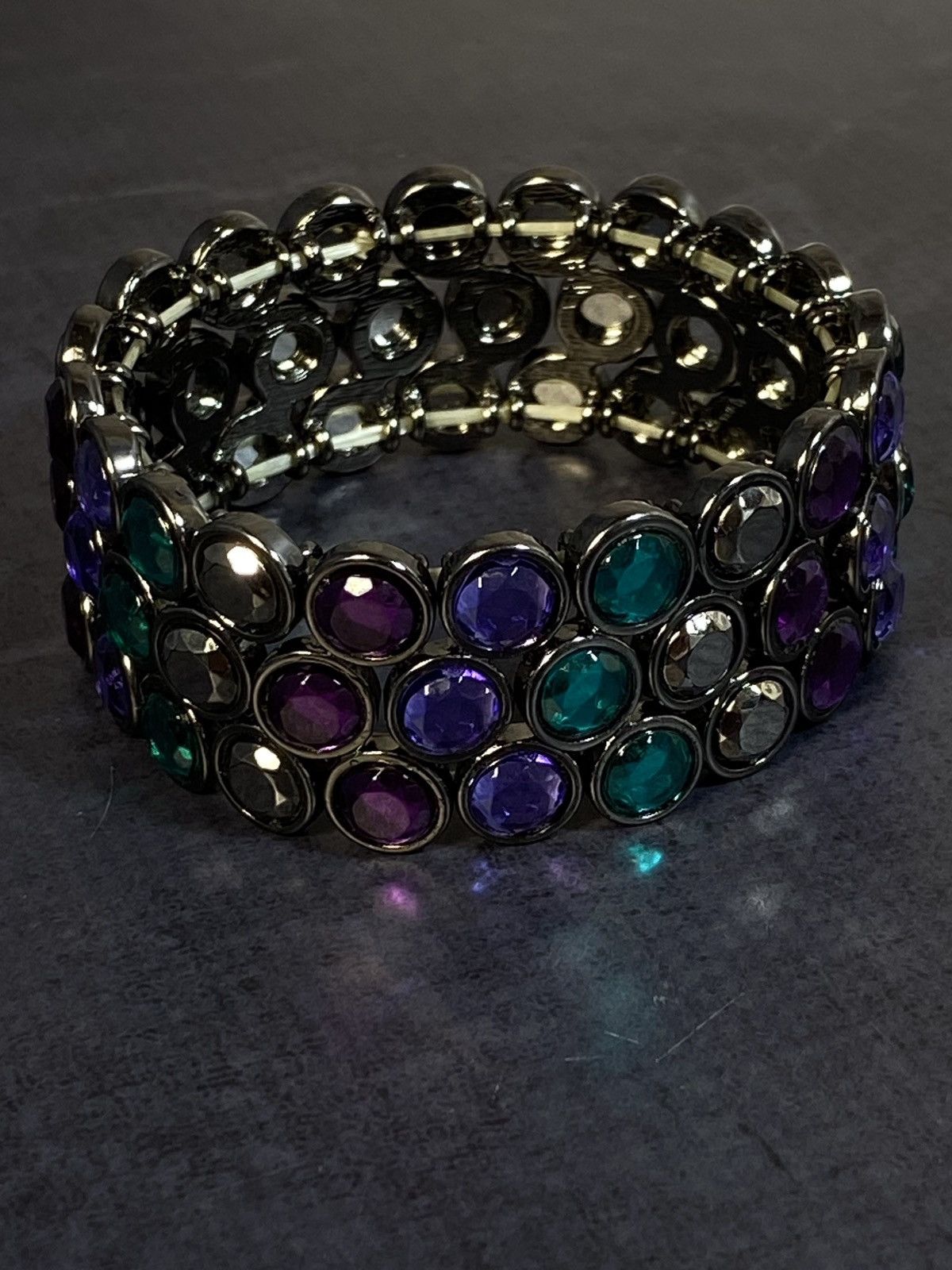 Jewelry Vintage Multi-Gemstone Stretch Bracelet, Unique Design Size ONE SIZE - 2 Thumbnail
