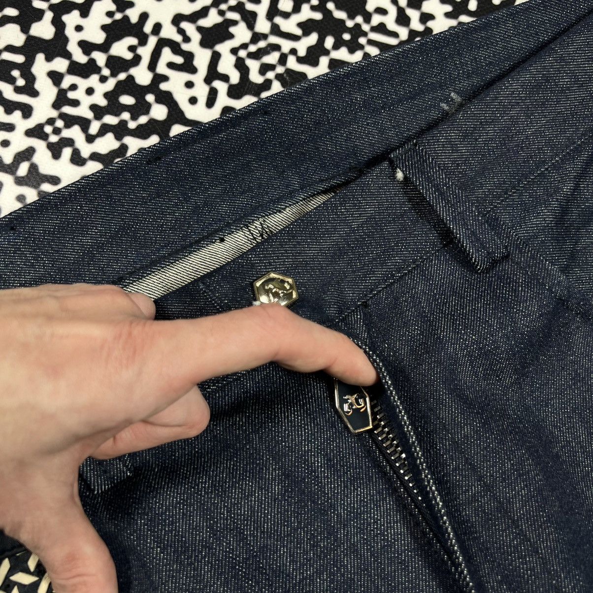 Angelo Galasso ANGELO GALASSO Denim Jeans Leather Pocket Luxury Rare Style Size US 34 / EU 50 - 16 Thumbnail