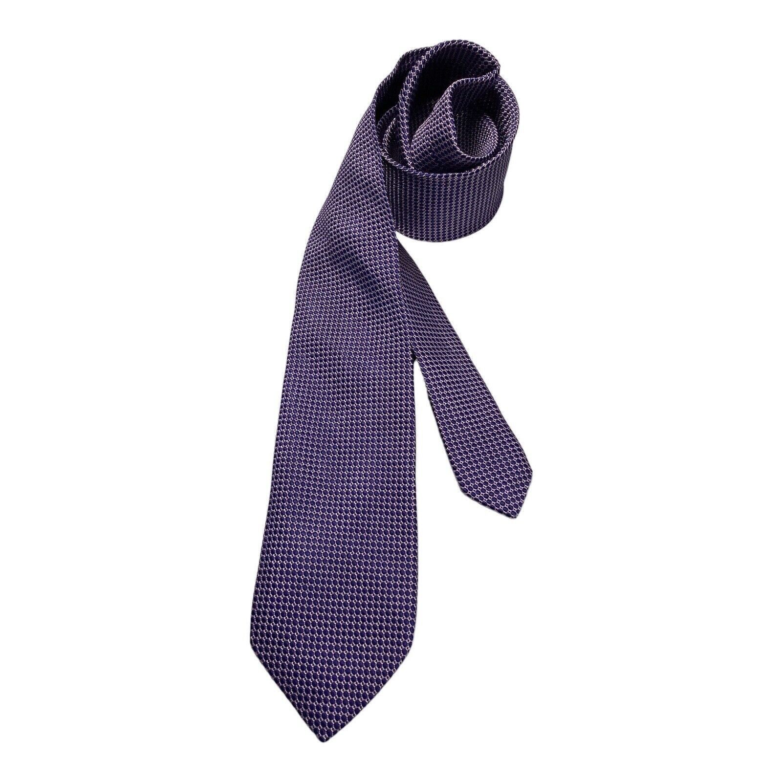 Eton ETON Purple Geometric Luxury Silk Tie Made In Italy W: 2.75" Size ONE SIZE - 1 Thumbnail