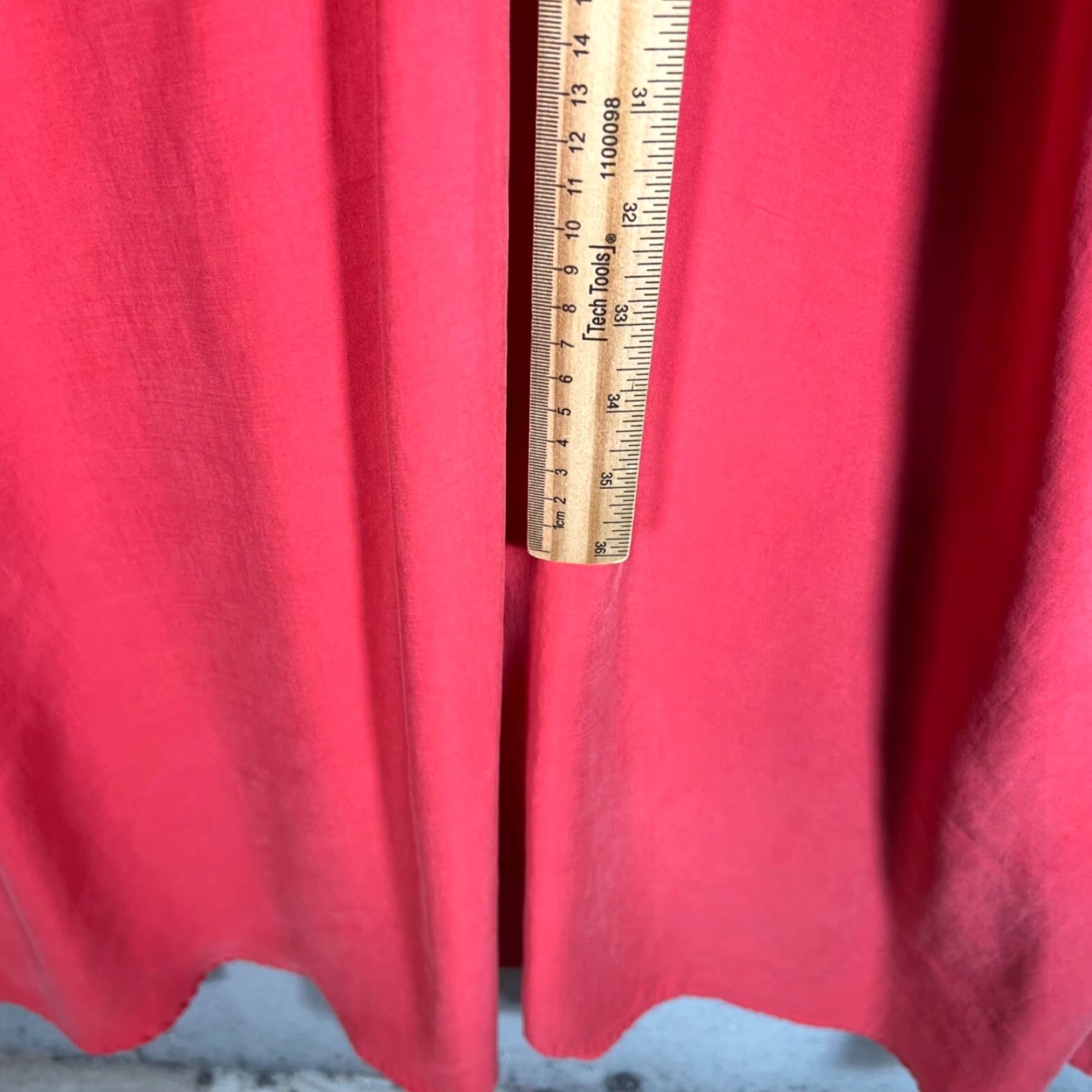 Mango Mango Red Midi Dress Waist Tie Button Front Womens Size 8 Size M / US 6-8 / IT 42-44 - 5 Thumbnail