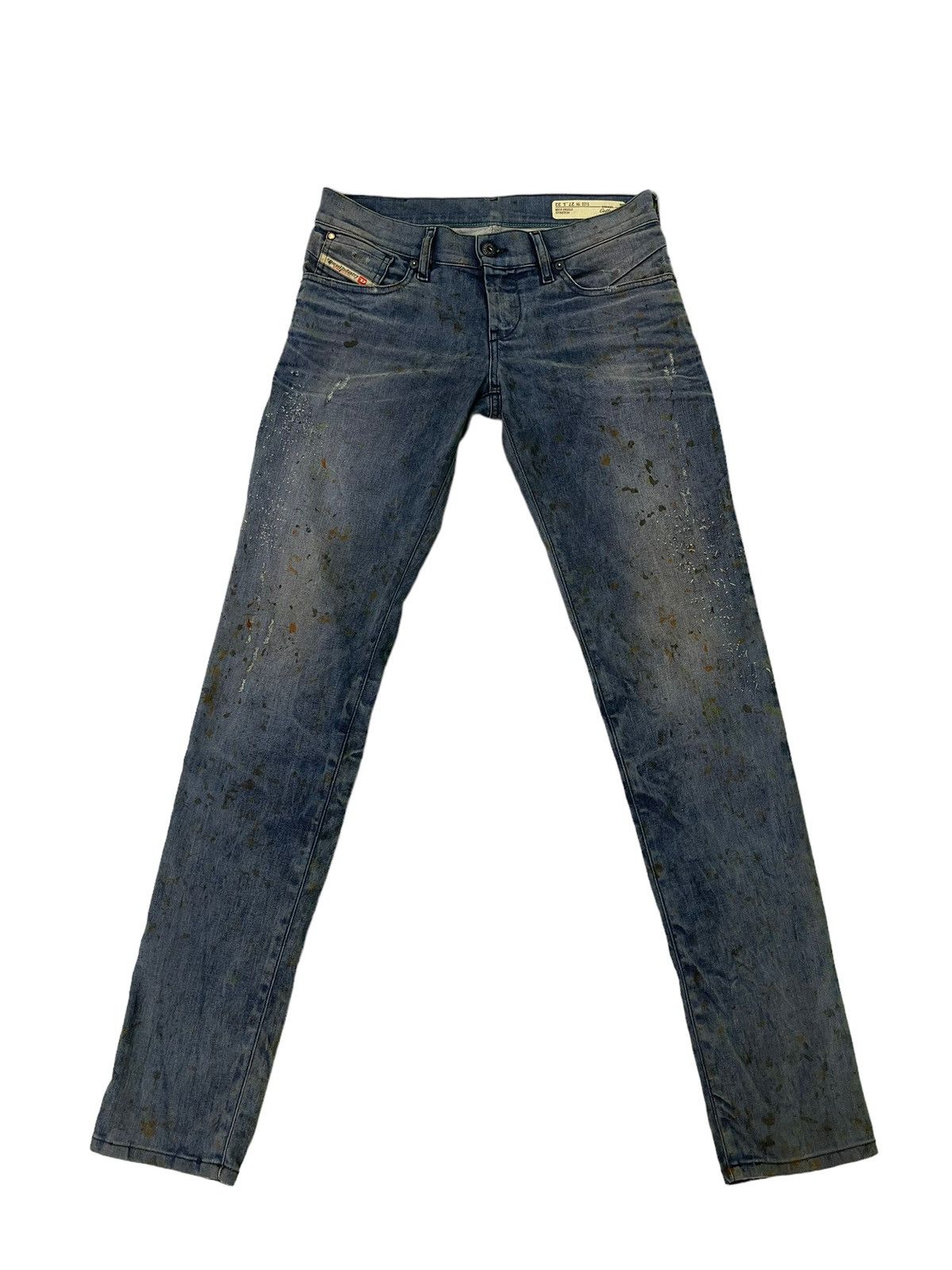 Diesel Skinny Jeans Diesel Gettleg Distress Paint Splash 6🟦2 Size US 29 - 1 Thumbnail