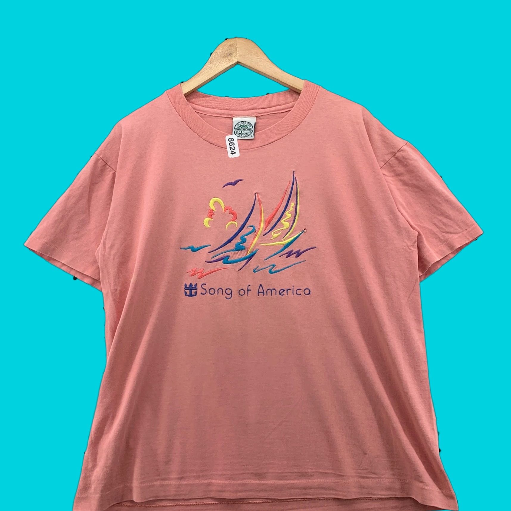 Vintage VINTAGE Song of America Cruise Shirt Mens Medium Pink USA 80s Graphic Tee M Pink 80s Aloha Mens Size US M / EU 48-50 / 2 - 1 Thumbnail