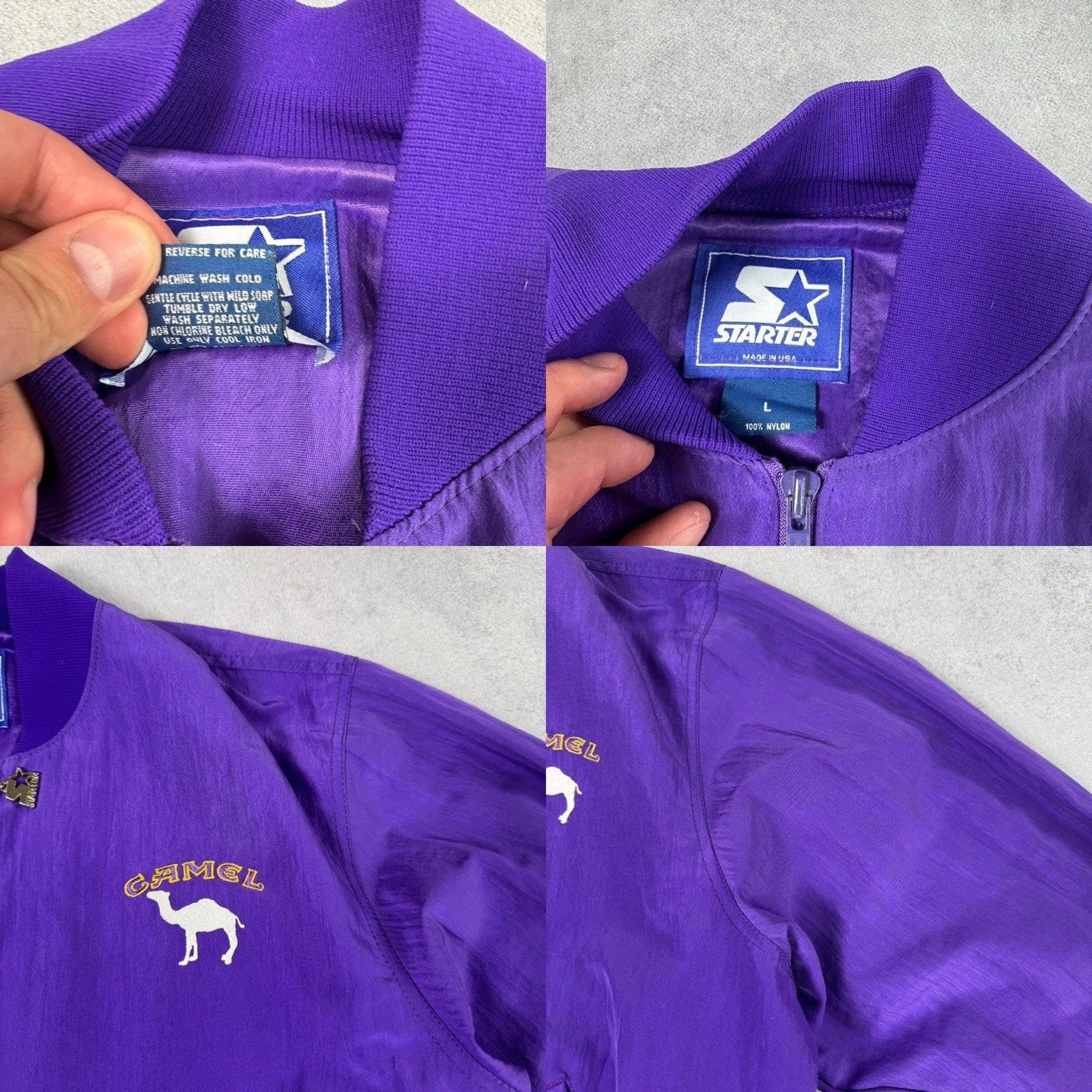 Starter Vintage Purple Camel Starter Jacket Size L Made In USA Size US L / EU 52-54 / 3 - 23 Thumbnail