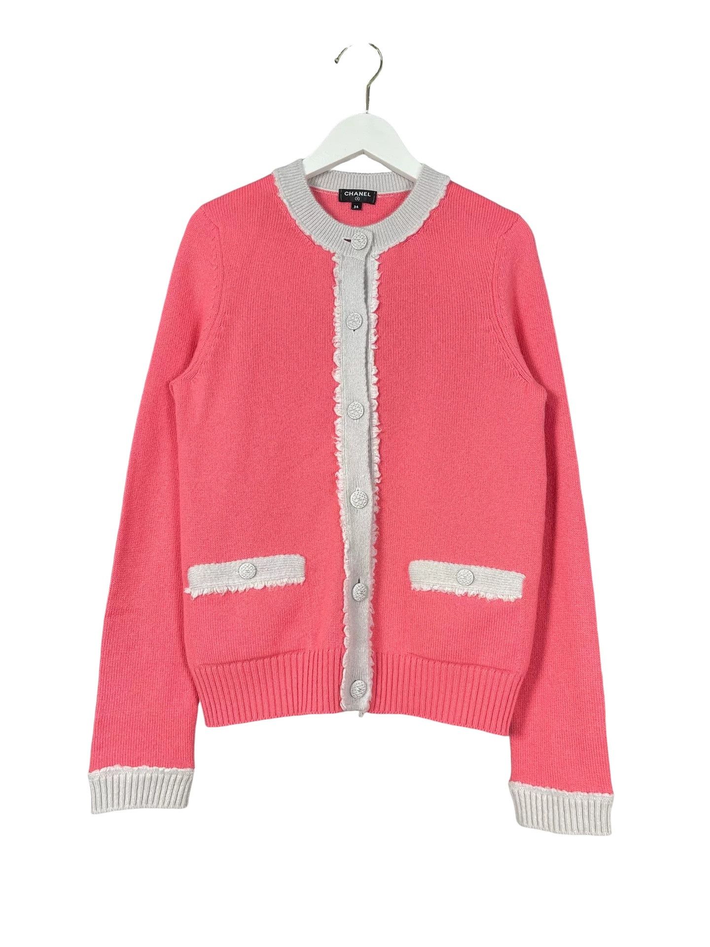 Chanel Chanel Pink Knit Cardigan Size 34 Size XS / US 0-2 / IT 36-38 - 1 Thumbnail