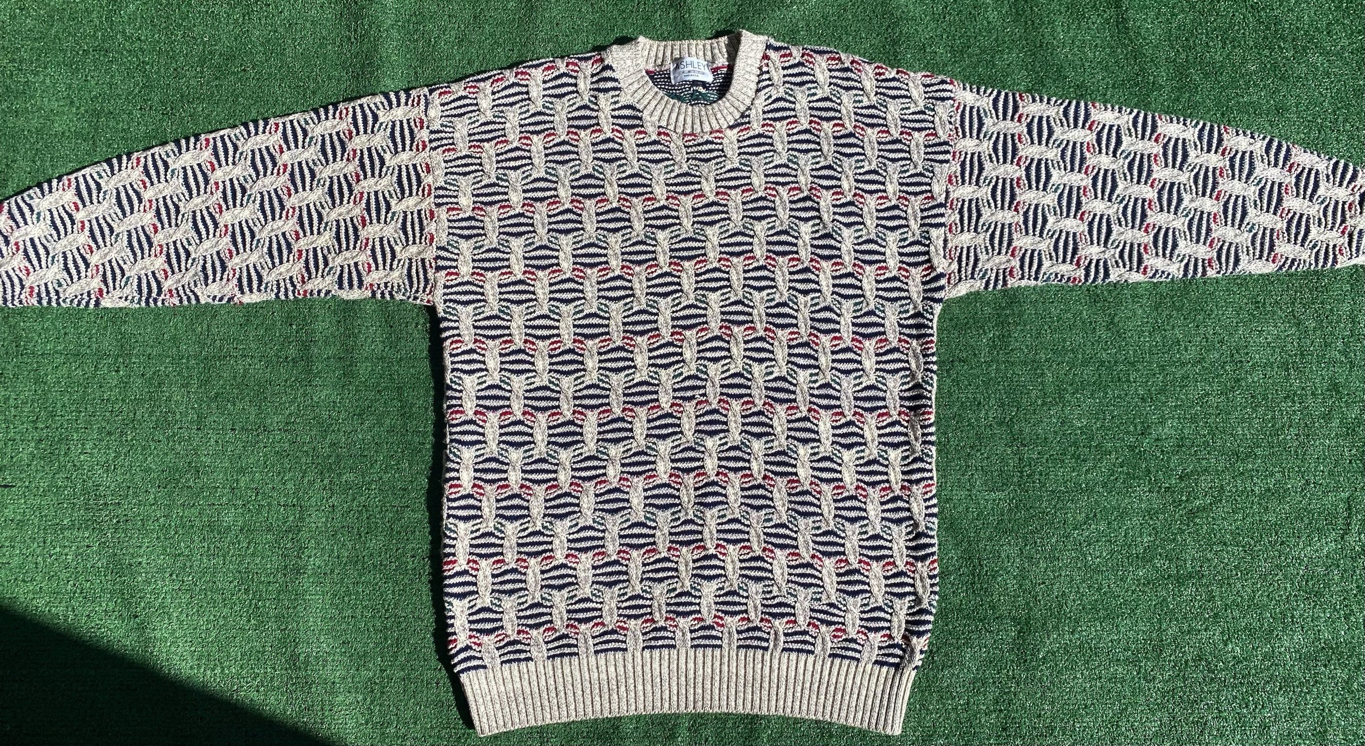 Vintage Vintage 90’s Textured Knit Sweater Men's Size XL USA Made Size US XL / EU 56 / 4 - 2 Thumbnail