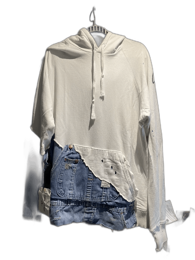 Greg Lauren greg lauren hoodie with denim and white Size US M / EU 48-50 / 2 - 1 Thumbnail