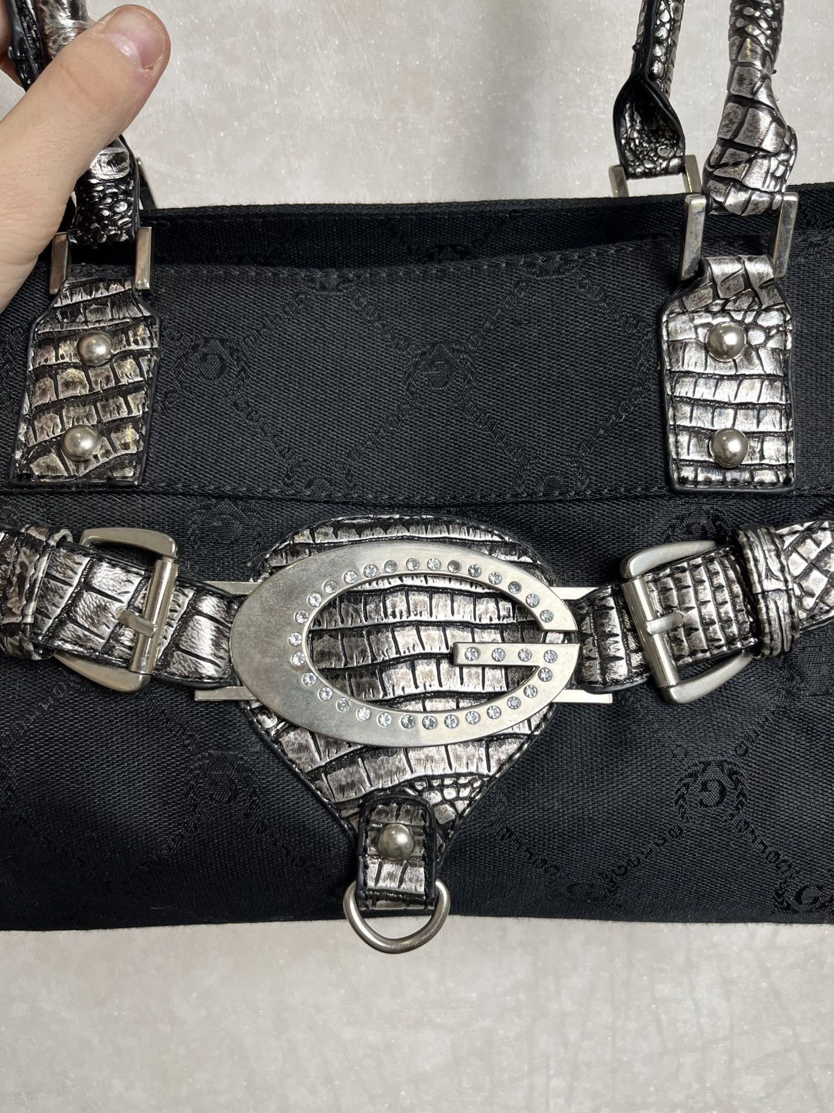 Japanese Brand Vintage Guess Style Y2K Buckle Logo Handle Bag 90s Size ONE SIZE - 5 Thumbnail